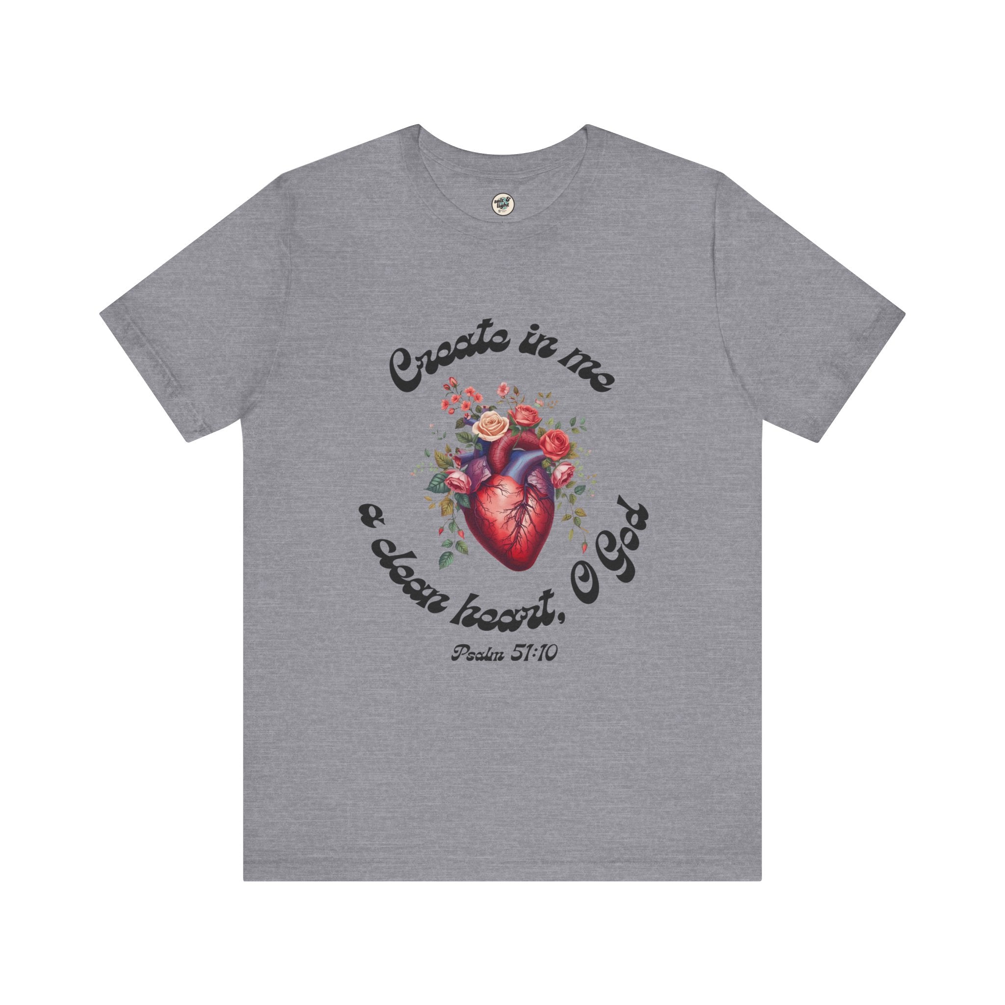 Clean Heart Tee | Perfect for Gift, Casual Wear, Christian Clothing, Gifts for Ministry, Christmas Gifts, Birthday Gifts, Gifts for Her, Gifts for Friends