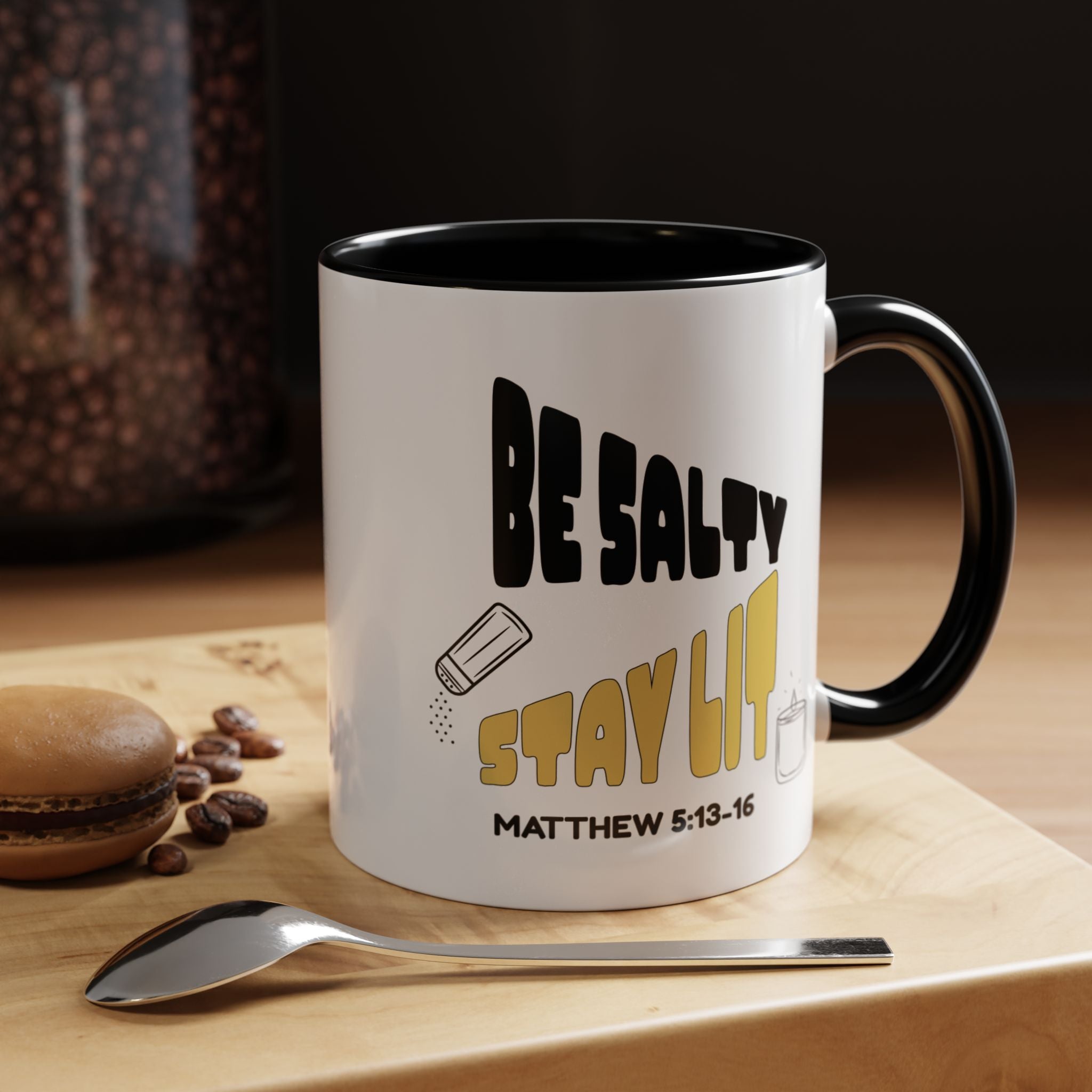 🔥 Be Salty Stay Lit Mug – Matthew 5:13–16 Edition – Retro Faith Edition, (11oz, 15oz) Christian Gifts, Christmas Gifts, Birthday Gifts, Gifts for Her, Gifts for Him, Gifts for Ministry, Retro Coffee Mugs