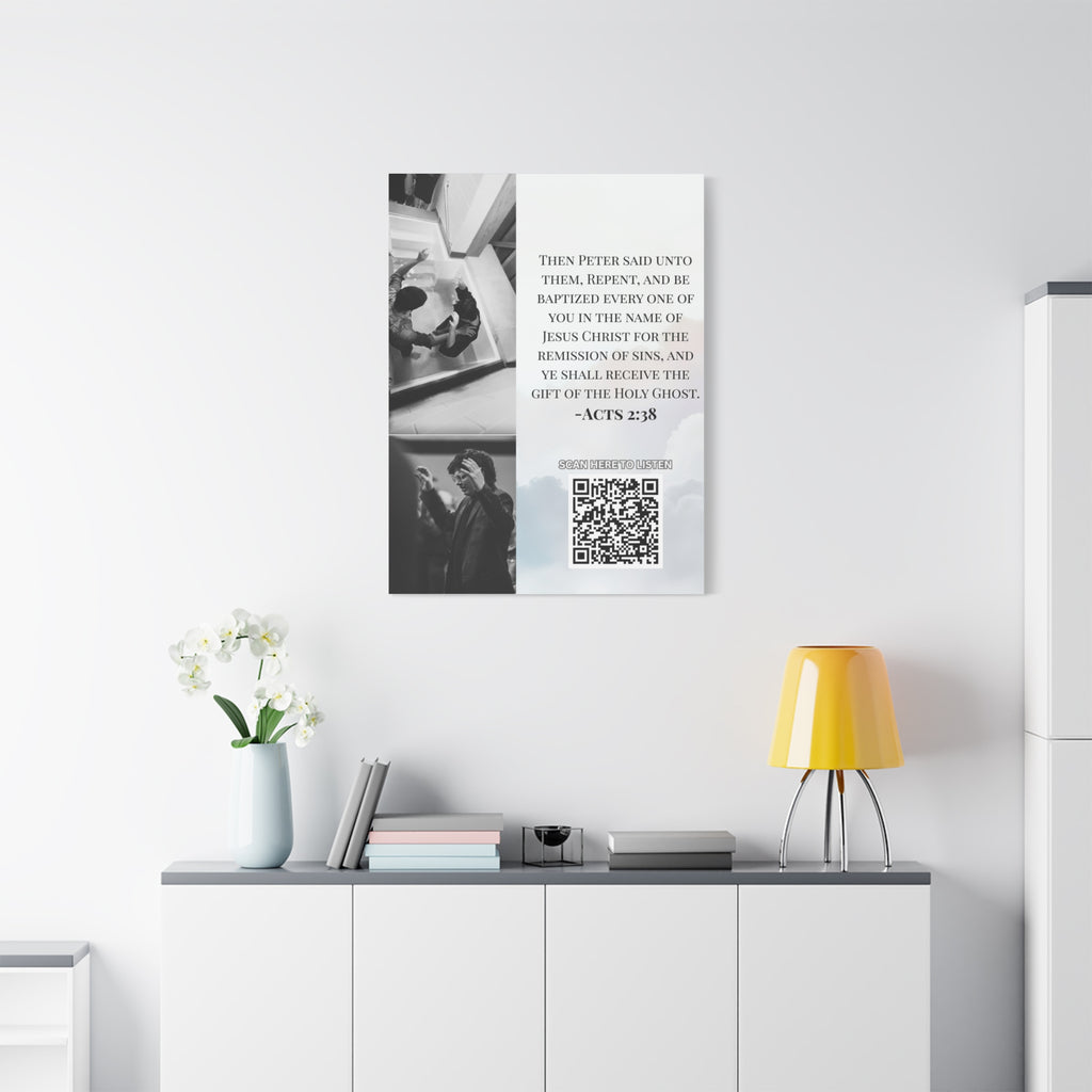 Baptism Holy Ghost Photo Canvas Wall Art w/Personalized Spotify Song Link, Multiple Sizes, Friend Gift, Home Decor, Personalized Art, Modern Wall Decor, Gallery Style Print