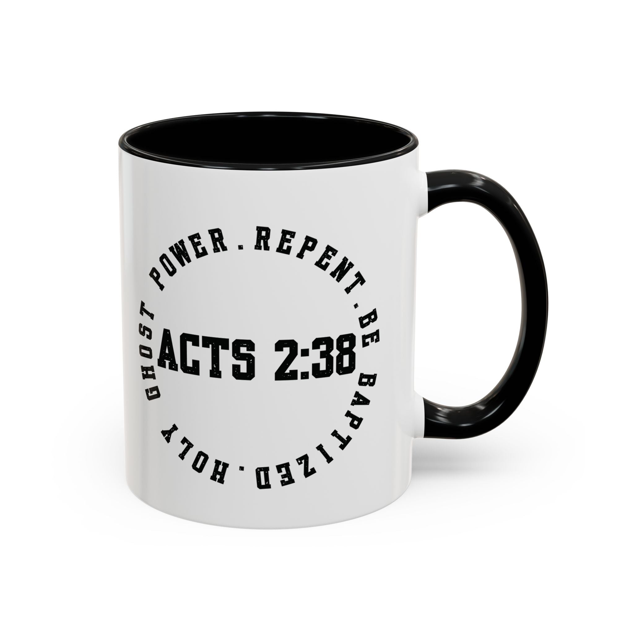 🔥 Acts 2:38 Circle Mug – Bold Faith, Multiple Colors Ceramic Coffee Mug (11, 15oz), Gifts for Church, Christmas Gifts, Birthday Gifts, Baptism Gifts, Gifts for Her, Gifts for Him, Gifts for Ministry