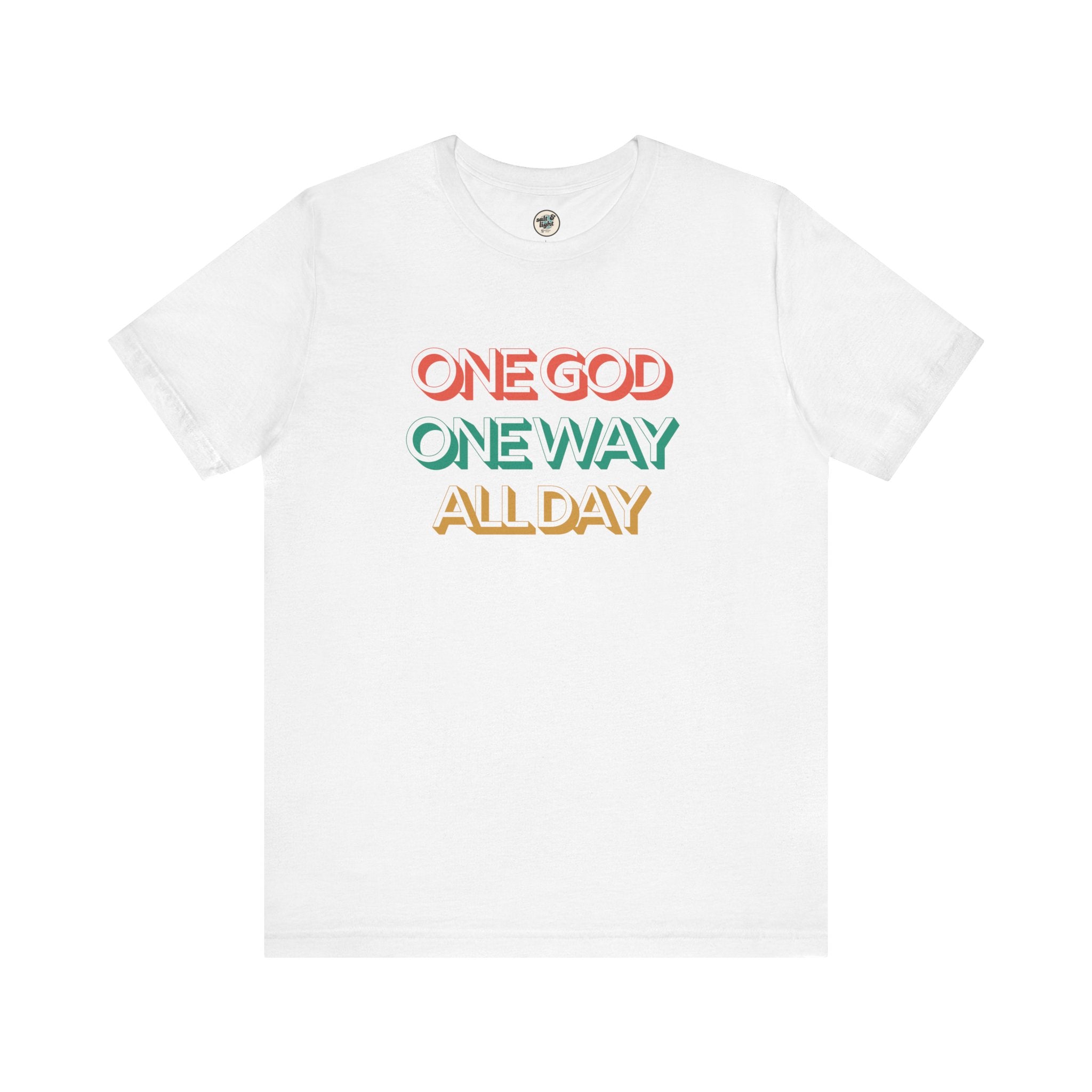 One God One Way Tee, Perfect for Gift, Casual Wear, Christian Clothing, Gifts for Ministry, Christmas Gifts, Birthday Gifts, Gifts for Her, Gifts for Friends