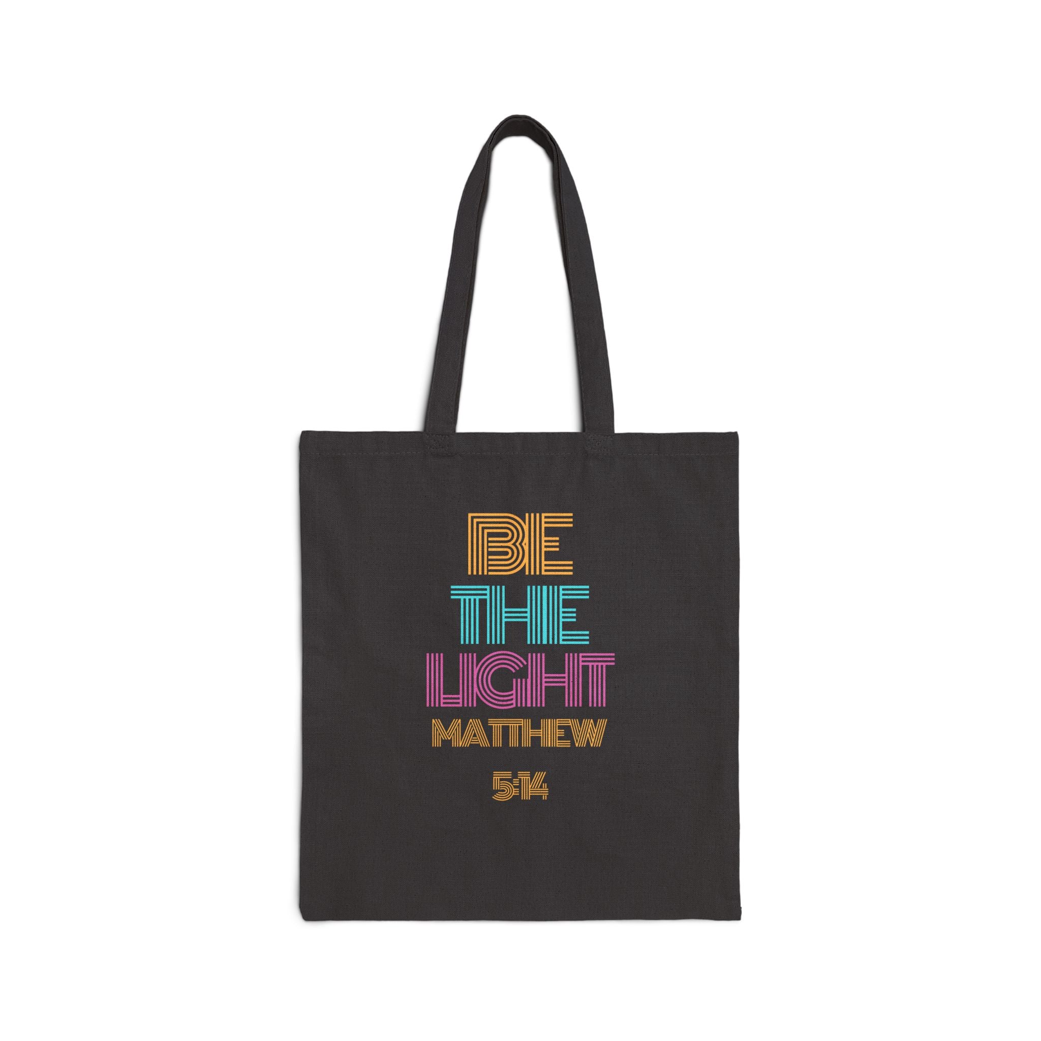 Be the Light Cotton Canvas Tote Bag, Eco-Friendly Grocery Bag, Reusable Shopping Tote, Gift for Christians, Bible Study Accessory