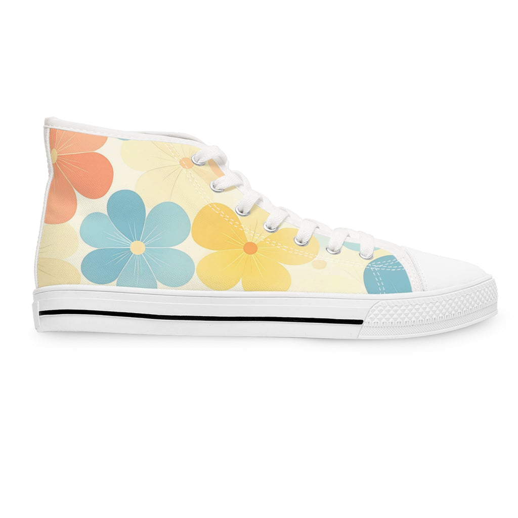 Women's High Top Sneakers — Flower Pattern 'Jesus' Design