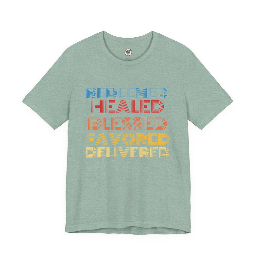 Redeemed Tee, Perfect for Gift, Casual Wear, Christian Clothing, Gifts for Ministry, Christmas Gifts, Birthday Gifts, Gifts for Her, Gifts for Friends