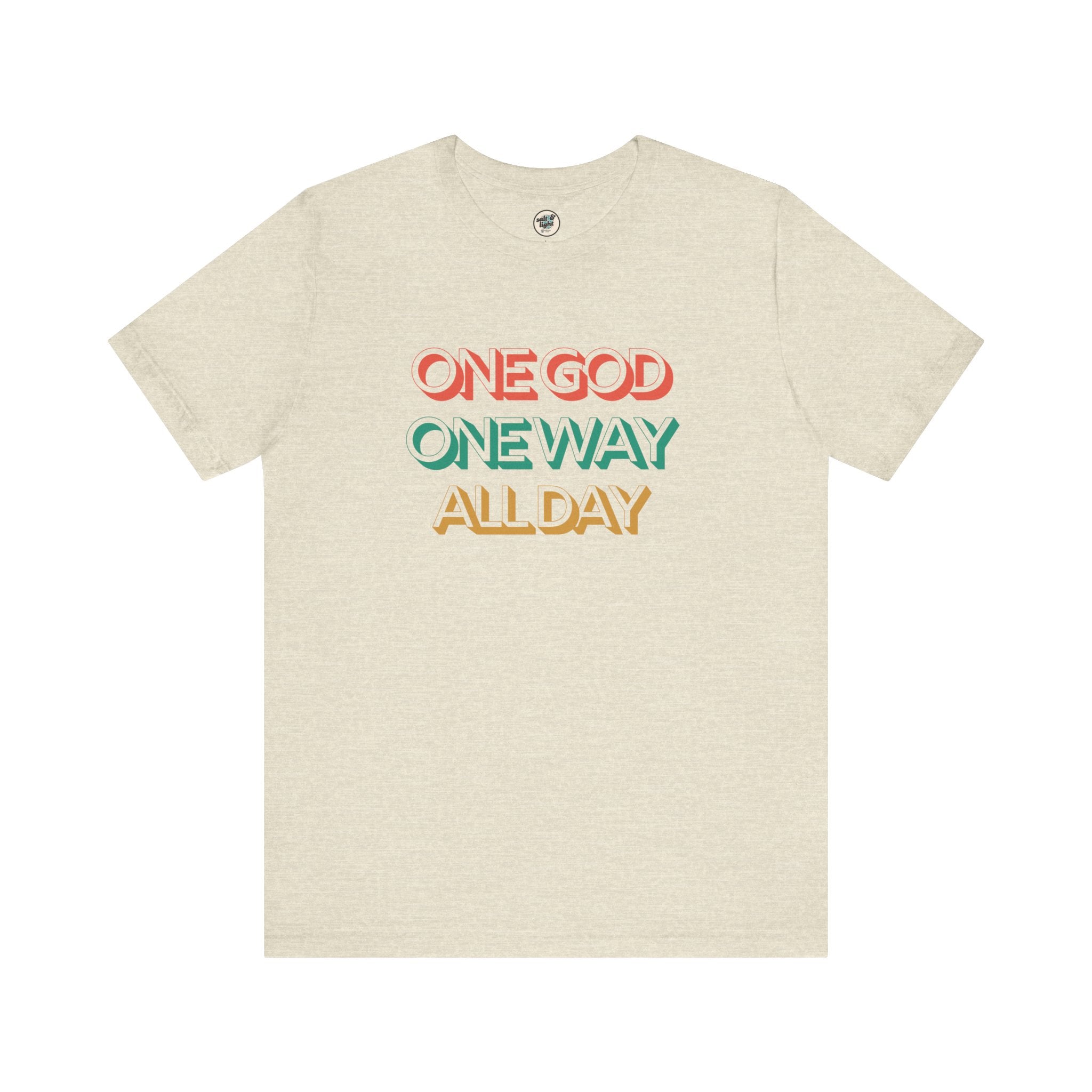 One God One Way Tee, Perfect for Gift, Casual Wear, Christian Clothing, Gifts for Ministry, Christmas Gifts, Birthday Gifts, Gifts for Her, Gifts for Friends