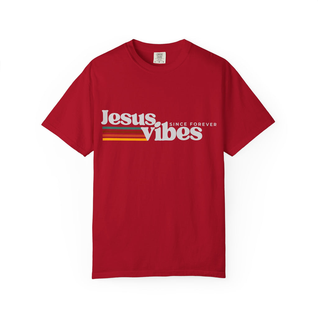 Jesus Vibes Dark Colors Unisex Garment-Dyed T-shirt, Christian Tshirts, Christian Merchandise, Gifts for Church, Gifts for Christmas, Gifts for Birthdays, Christian Apparel