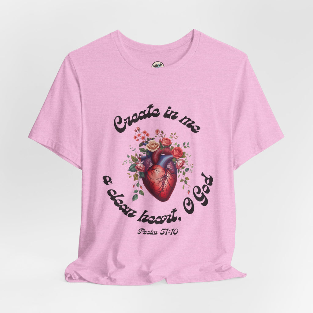 Clean Heart Tee | Perfect for Gift, Casual Wear, Christian Clothing, Gifts for Ministry, Christmas Gifts, Birthday Gifts, Gifts for Her, Gifts for Friends