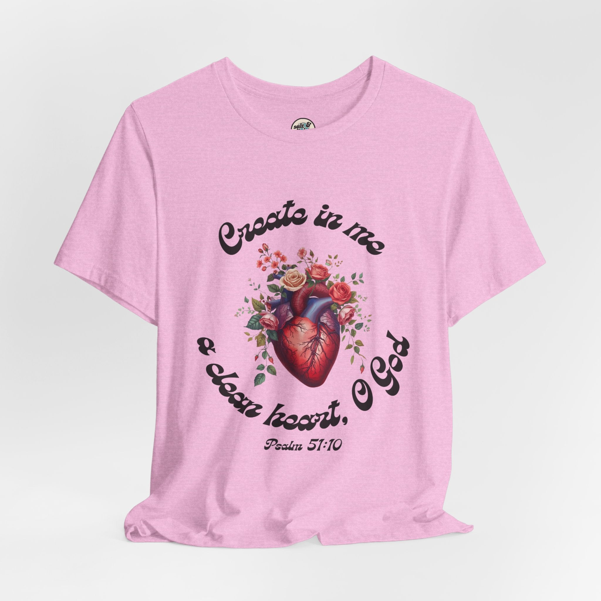 Clean Heart Tee | Perfect for Gift, Casual Wear, Christian Clothing, Gifts for Ministry, Christmas Gifts, Birthday Gifts, Gifts for Her, Gifts for Friends