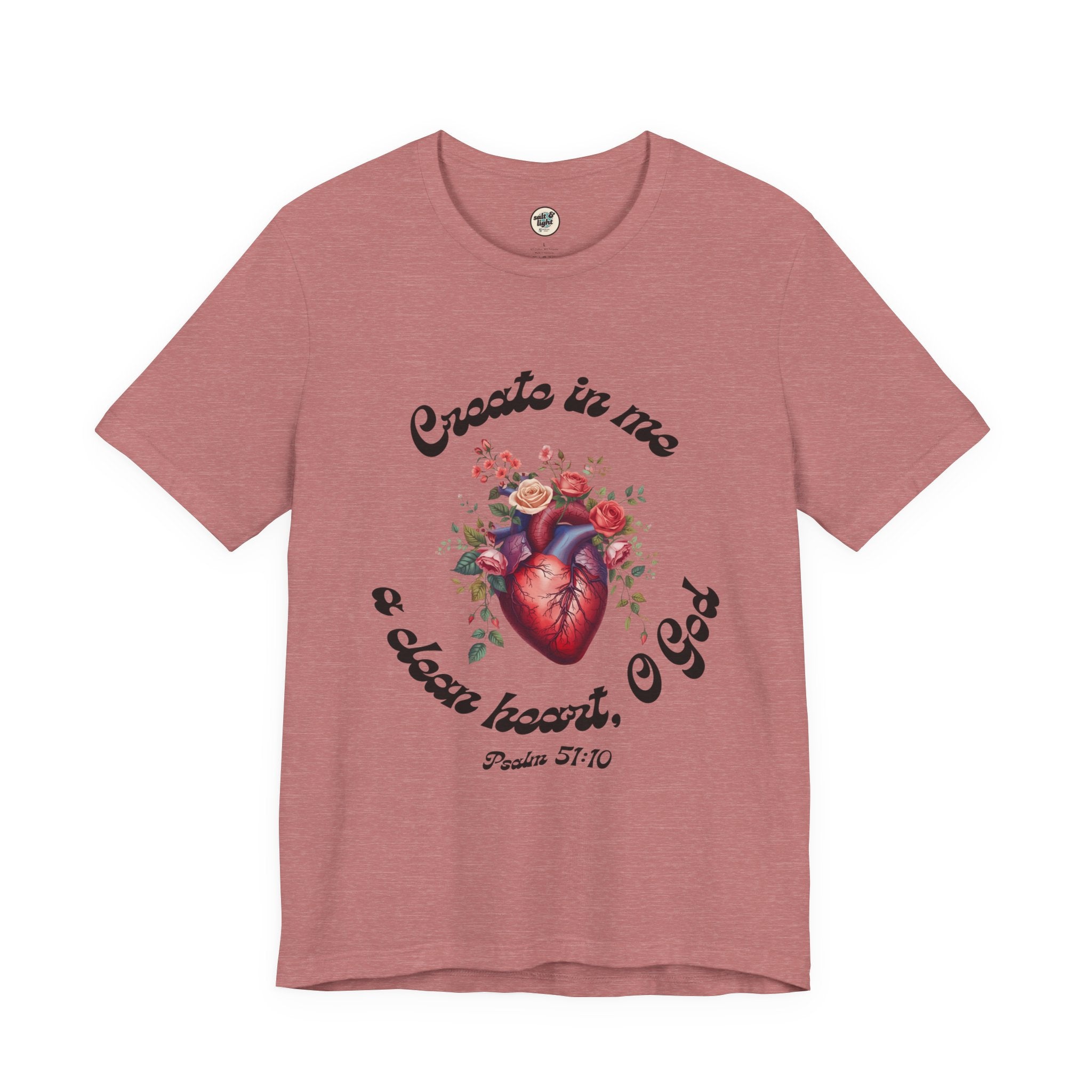 Clean Heart Tee | Perfect for Gift, Casual Wear, Christian Clothing, Gifts for Ministry, Christmas Gifts, Birthday Gifts, Gifts for Her, Gifts for Friends