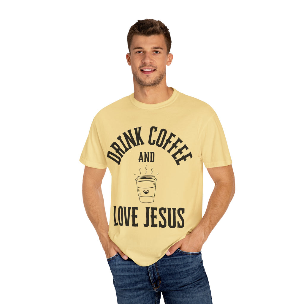 Love Jesus Unisex Garment-Dyed T-shirt, Christian Tshirts, Christian Merchandise, Gifts for Church, Gifts for Christmas, Gifts for Birthdays, Christian Apparel