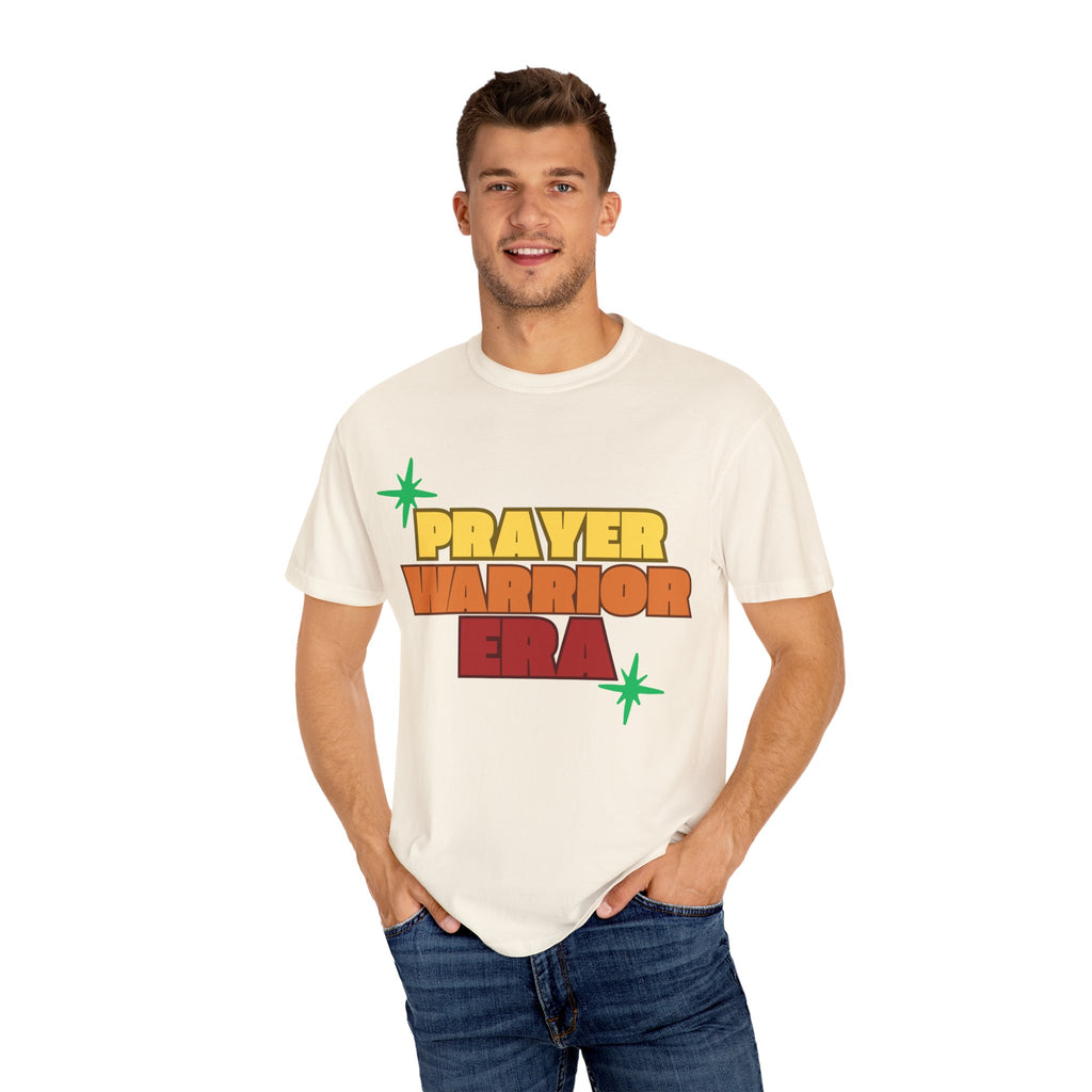 Prayer Warrior Unisex Garment-Dyed T-shirt, Christian Tshirts, Christian Merchandise, Gifts for Church, Gifts for Christmas, Gifts for Birthdays, Christian Apparel