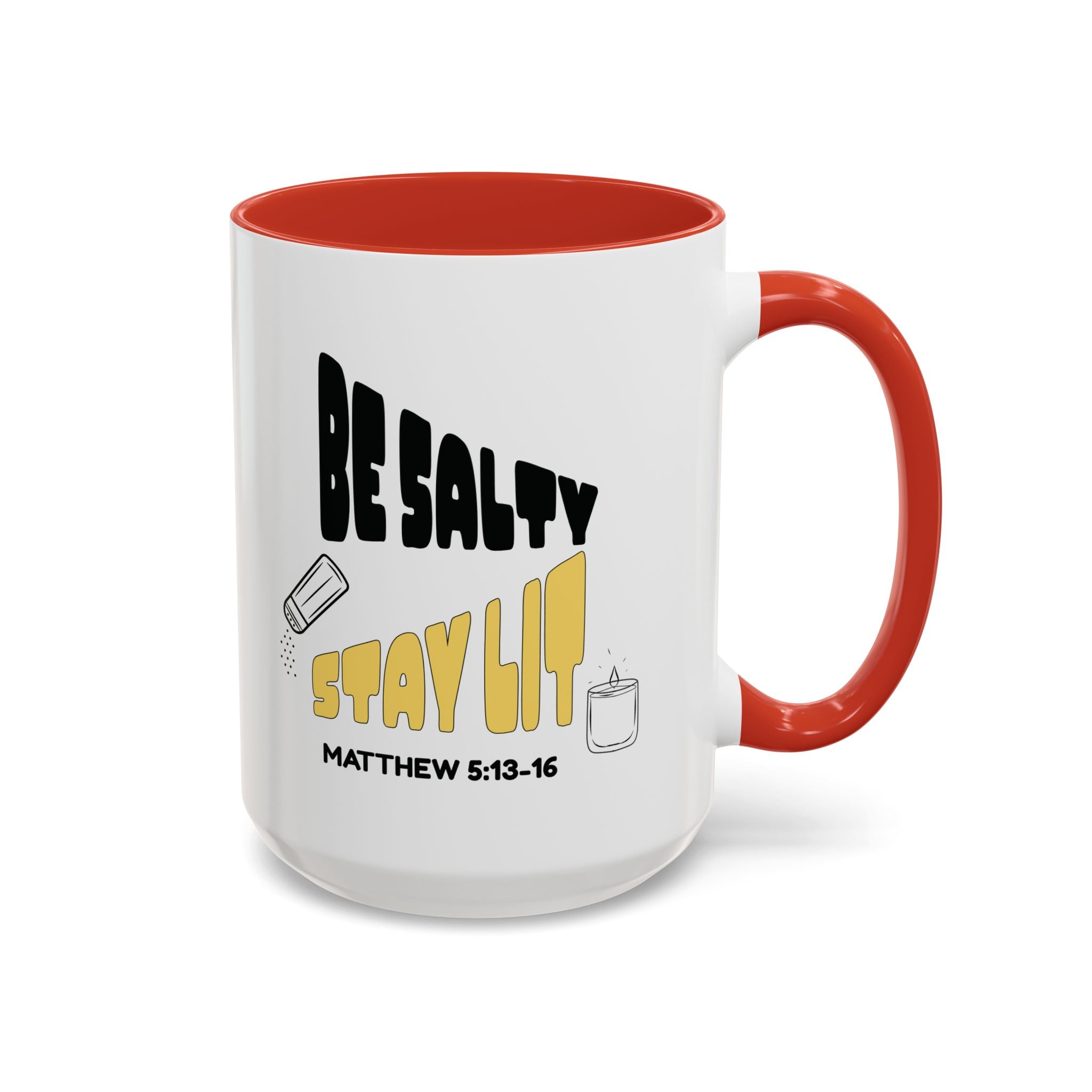 🔥 Be Salty Stay Lit Mug – Matthew 5:13–16 Edition – Retro Faith Edition, (11oz, 15oz) Christian Gifts, Christmas Gifts, Birthday Gifts, Gifts for Her, Gifts for Him, Gifts for Ministry, Retro Coffee Mugs