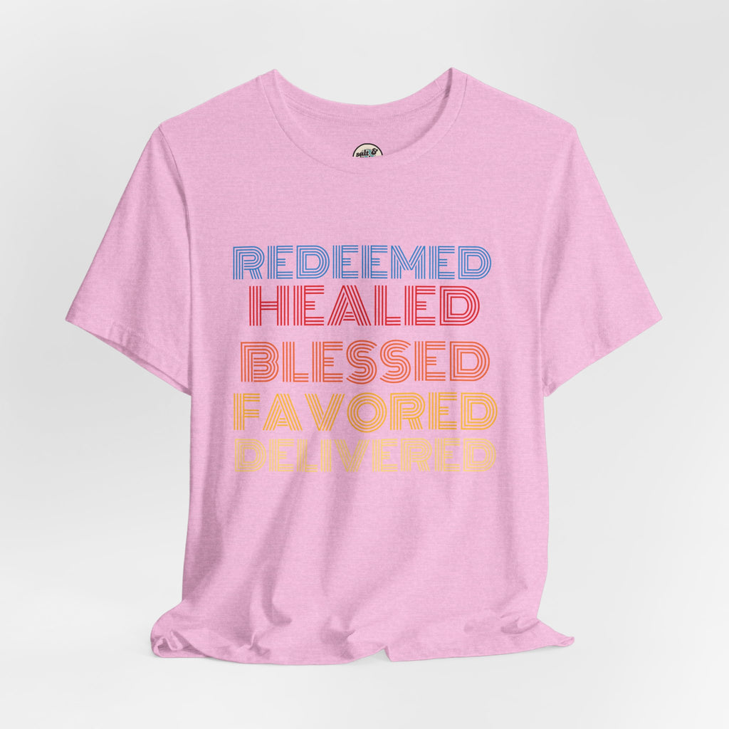Redeemed Tee, Perfect for Gift, Casual Wear, Christian Clothing, Gifts for Ministry, Christmas Gifts, Birthday Gifts, Gifts for Her, Gifts for Friends