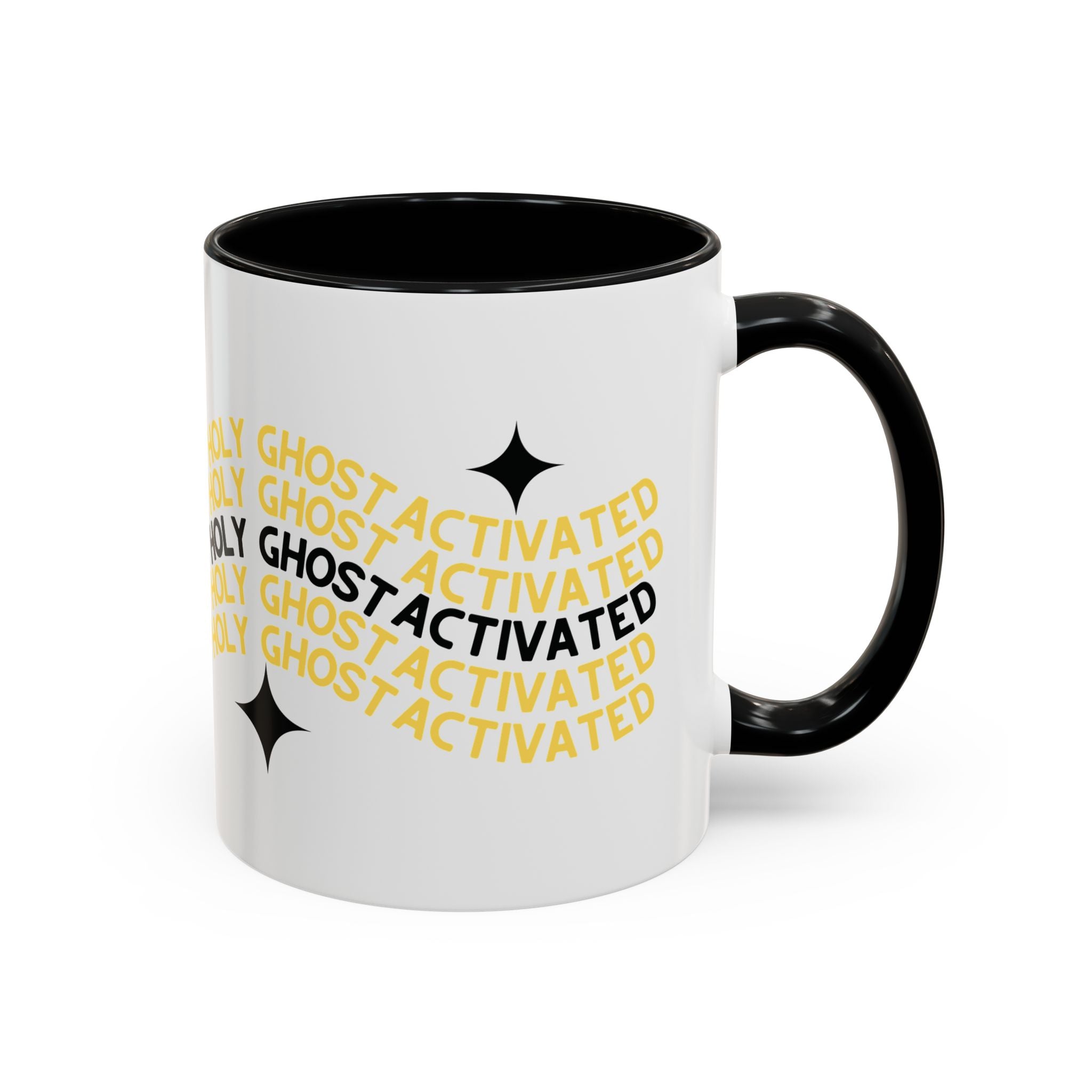Holy Ghost Activated Mug – Bold Faith, Multiple Colors Ceramic Coffee Mug (11, 15oz), Gifts for Church, Christmas Gifts, Birthday Gifts, Baptism Gifts, Gifts for Her, Gifts for Him, Gifts for Ministry