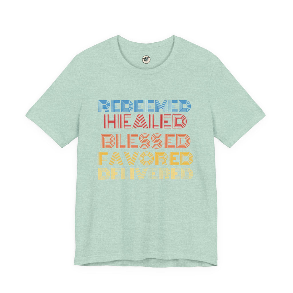 Redeemed Tee, Perfect for Gift, Casual Wear, Christian Clothing, Gifts for Ministry, Christmas Gifts, Birthday Gifts, Gifts for Her, Gifts for Friends