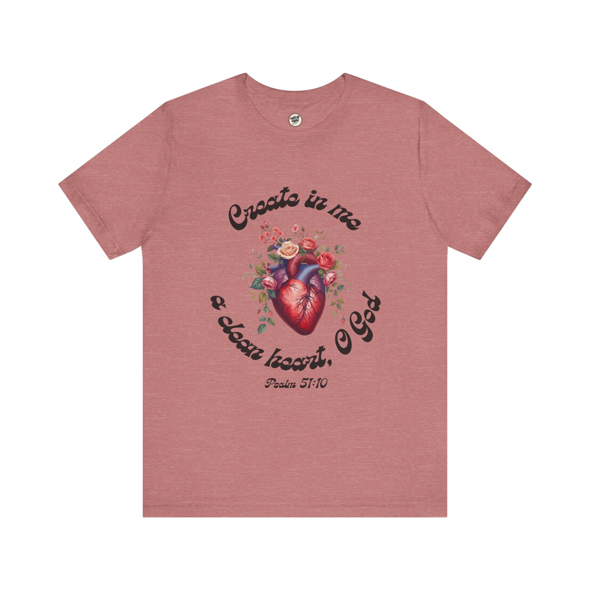 Clean Heart Tee | Perfect for Gift, Casual Wear, Christian Clothing, Gifts for Ministry, Christmas Gifts, Birthday Gifts, Gifts for Her, Gifts for Friends