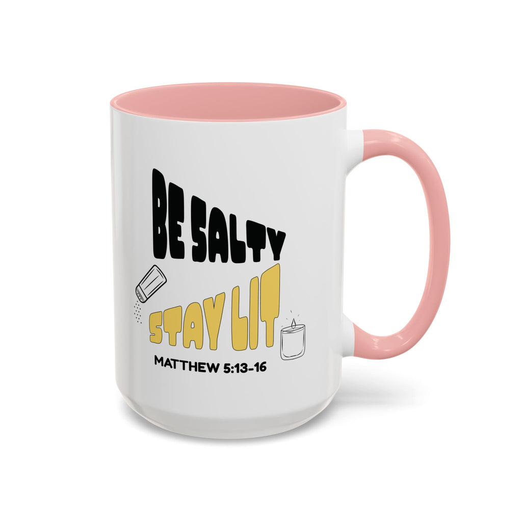 🔥 Be Salty Stay Lit Mug – Matthew 5:13–16 Edition – Retro Faith Edition, (11oz, 15oz) Christian Gifts, Christmas Gifts, Birthday Gifts, Gifts for Her, Gifts for Him, Gifts for Ministry, Retro Coffee Mugs