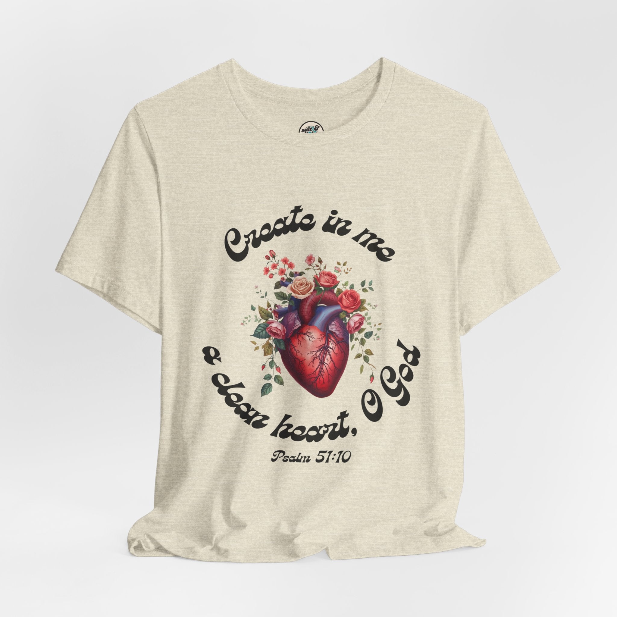 Clean Heart Tee | Perfect for Gift, Casual Wear, Christian Clothing, Gifts for Ministry, Christmas Gifts, Birthday Gifts, Gifts for Her, Gifts for Friends