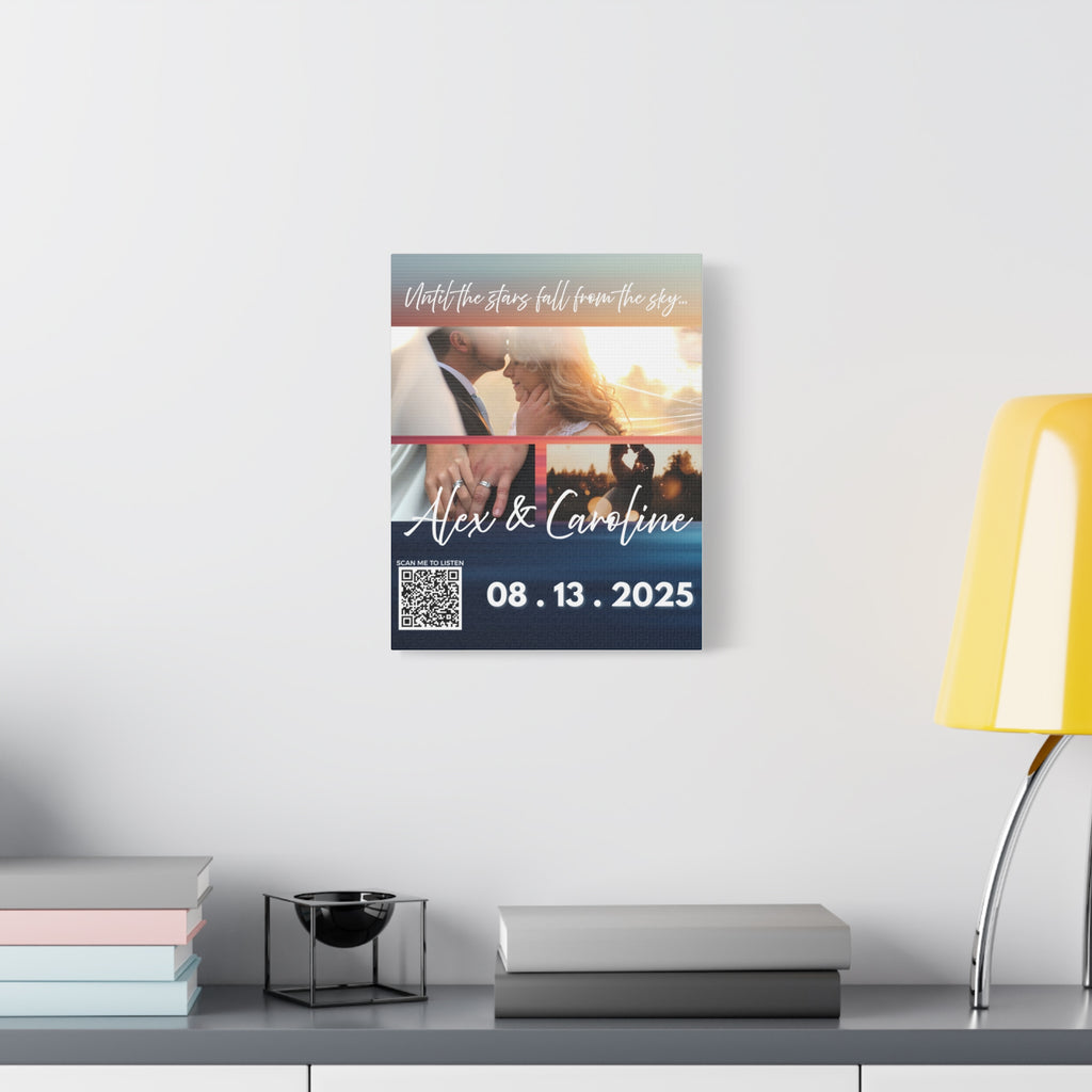 Ocean Wedding Photo Canvas Wall Art w/Personalized Spotify Song Link, Multiple Sizes, Friend Gift, Home Decor, Personalized Art, Modern Wall Decor, Gallery Style Print