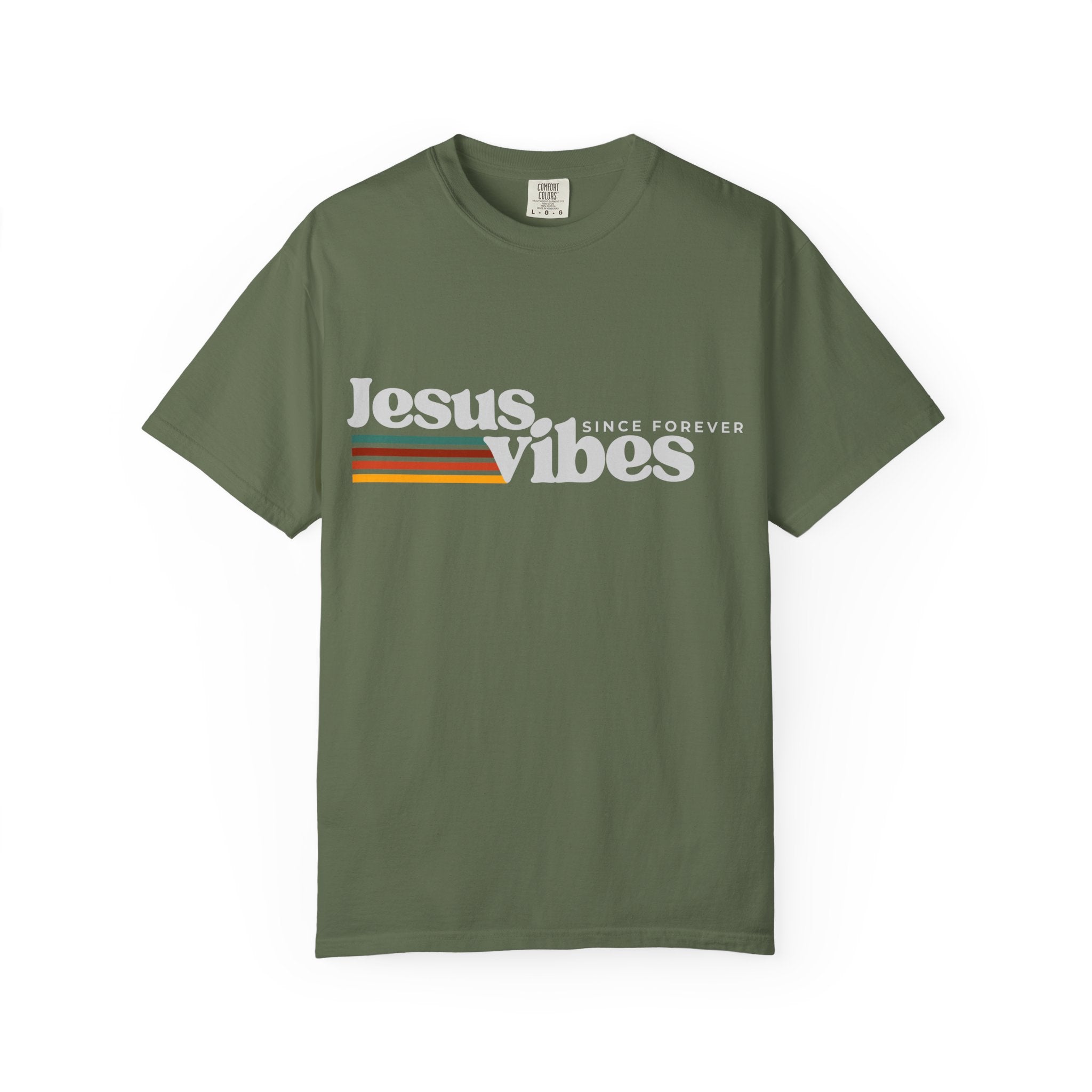 Jesus Vibes Dark Colors Unisex Garment-Dyed T-shirt, Christian Tshirts, Christian Merchandise, Gifts for Church, Gifts for Christmas, Gifts for Birthdays, Christian Apparel