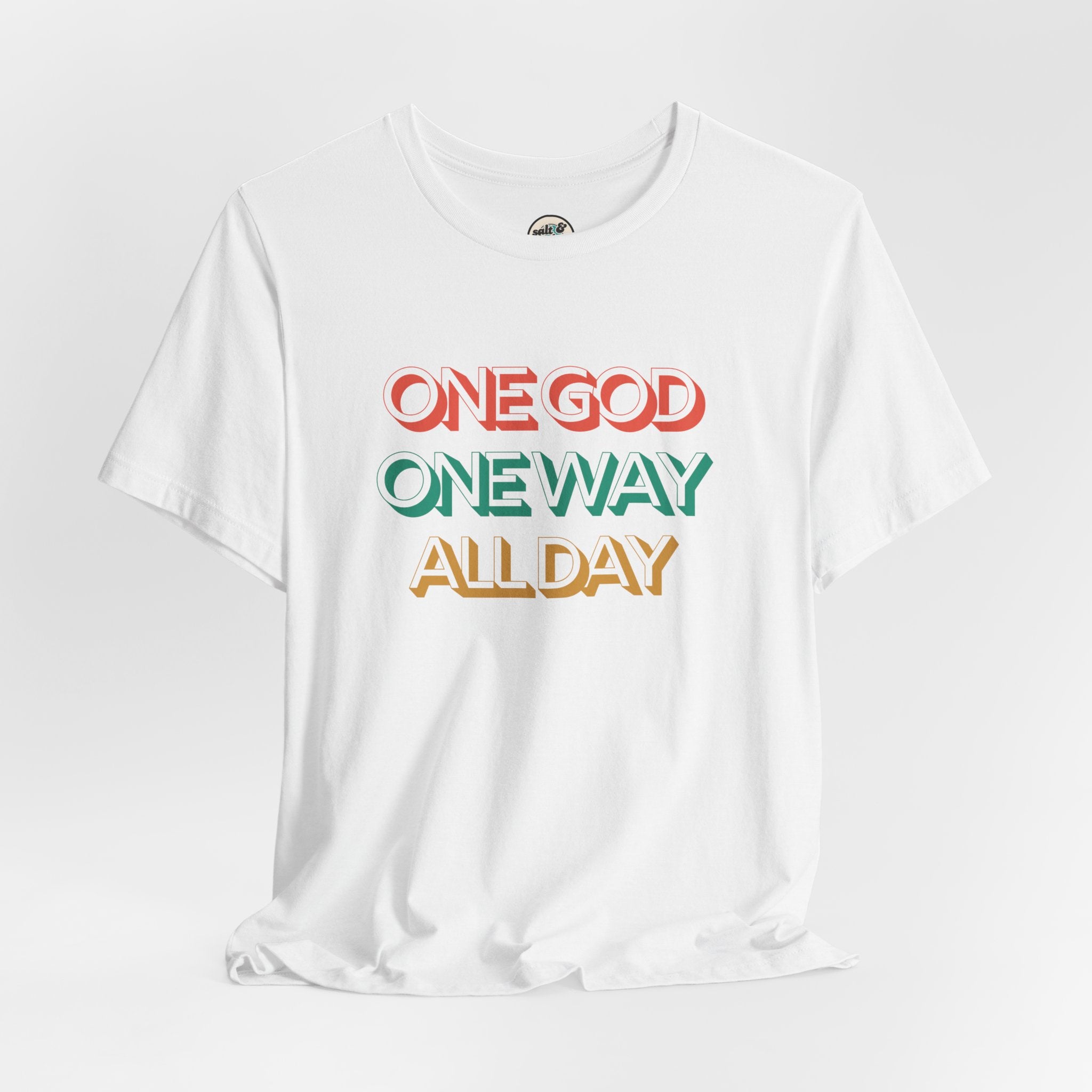 One God One Way Tee, Perfect for Gift, Casual Wear, Christian Clothing, Gifts for Ministry, Christmas Gifts, Birthday Gifts, Gifts for Her, Gifts for Friends
