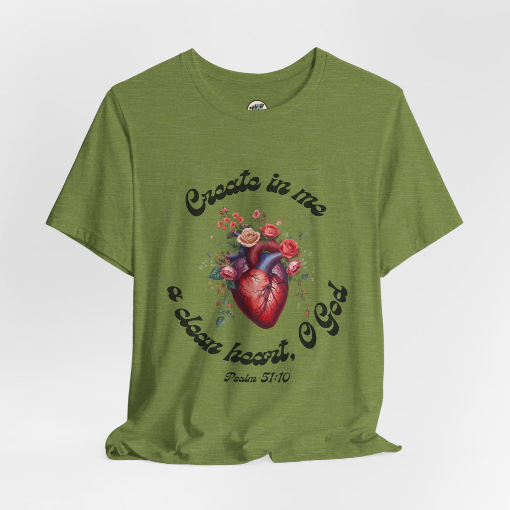 Clean Heart Tee | Perfect for Gift, Casual Wear, Christian Clothing, Gifts for Ministry, Christmas Gifts, Birthday Gifts, Gifts for Her, Gifts for Friends