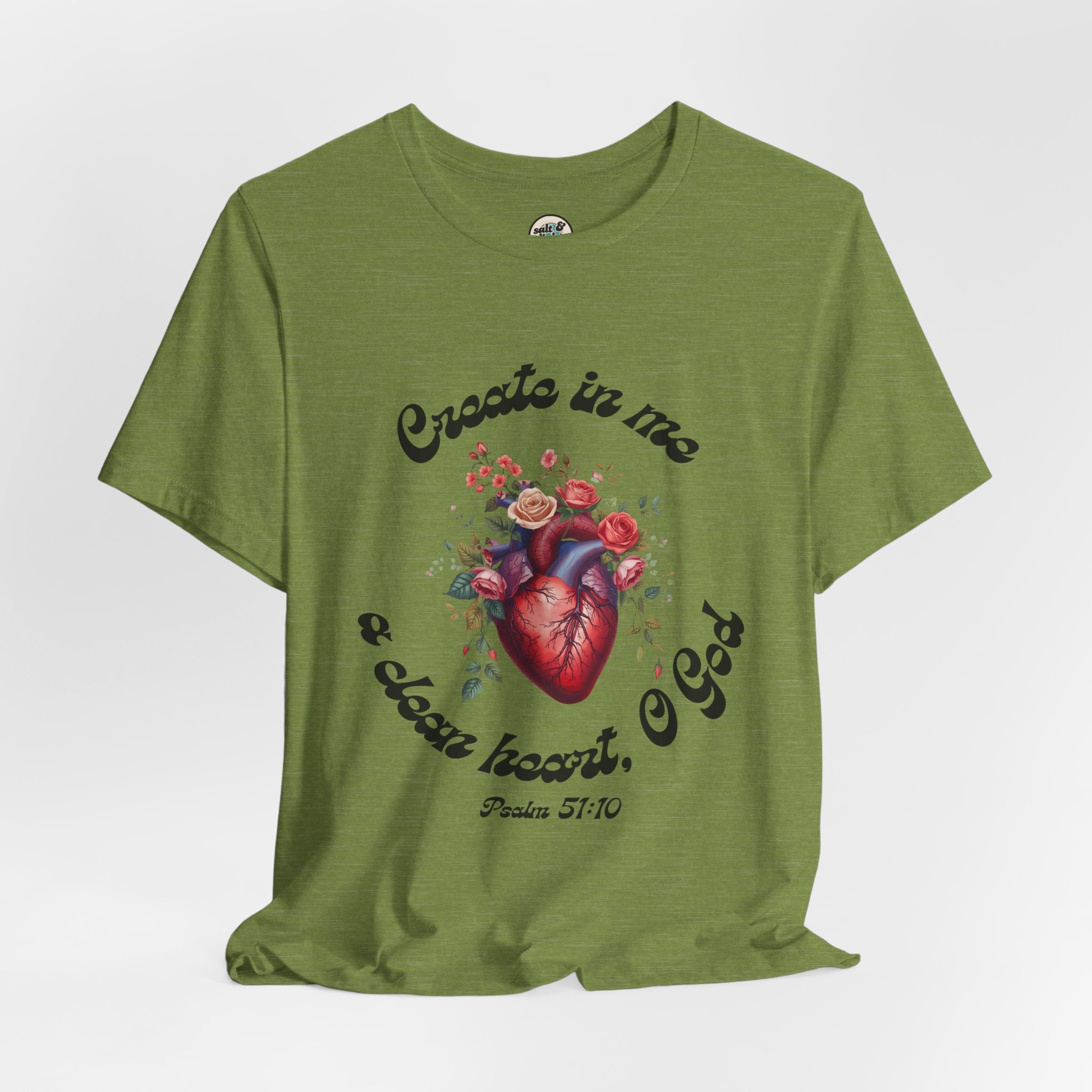 Clean Heart Tee | Perfect for Gift, Casual Wear, Christian Clothing, Gifts for Ministry, Christmas Gifts, Birthday Gifts, Gifts for Her, Gifts for Friends