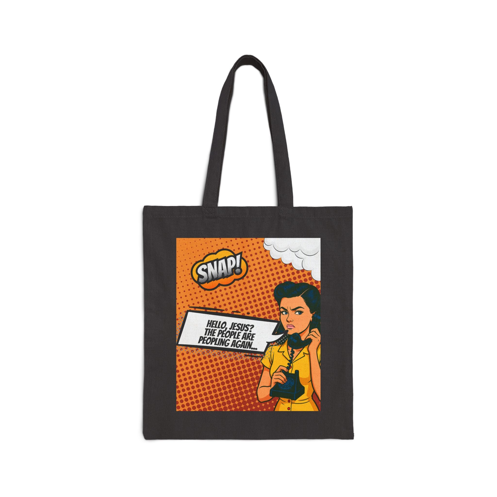 Hello Jesus Cotton Canvas Tote Bag, Eco-Friendly Grocery Bag, Reusable Shopping Tote, Gift for Christians, Bible Study Accessory