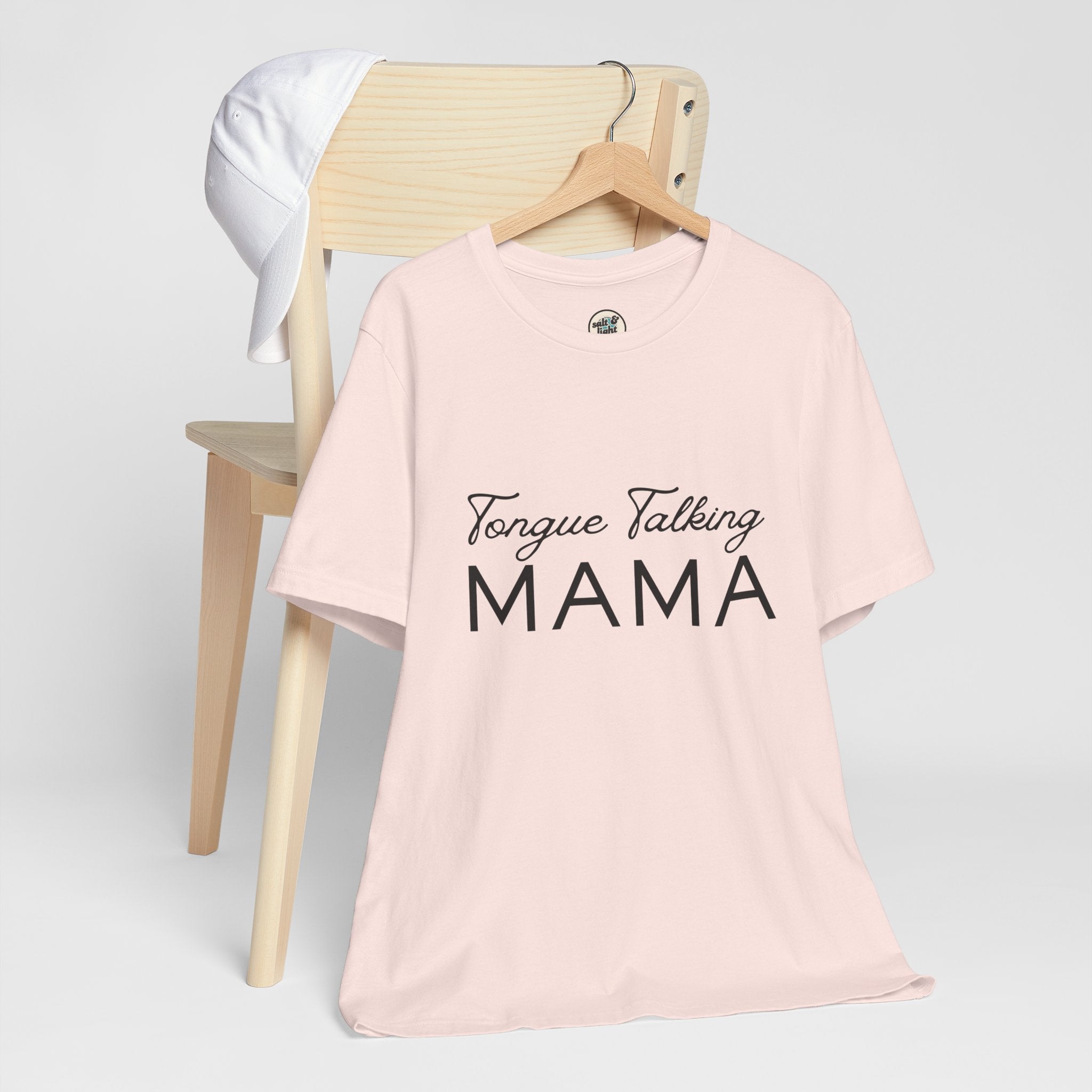 Tongue Talking Mama Tee - Light Colors, Perfect for Gift, Casual Wear, Christian Clothing, Gifts for Ministry, Christmas Gifts, Birthday Gifts, Gifts for Her, Gifts for Friends