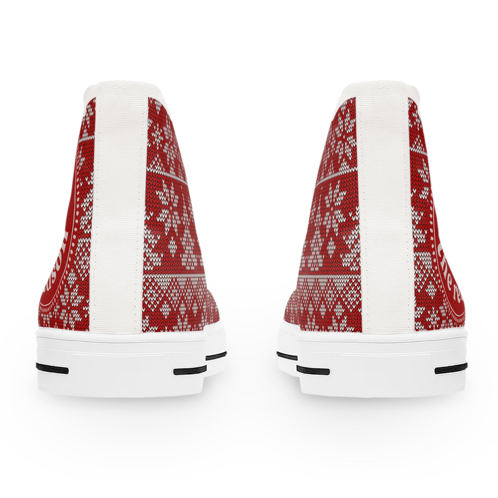 Women's High Top Sneakers — Jesus Is The Reason Ugly Sweater Design
