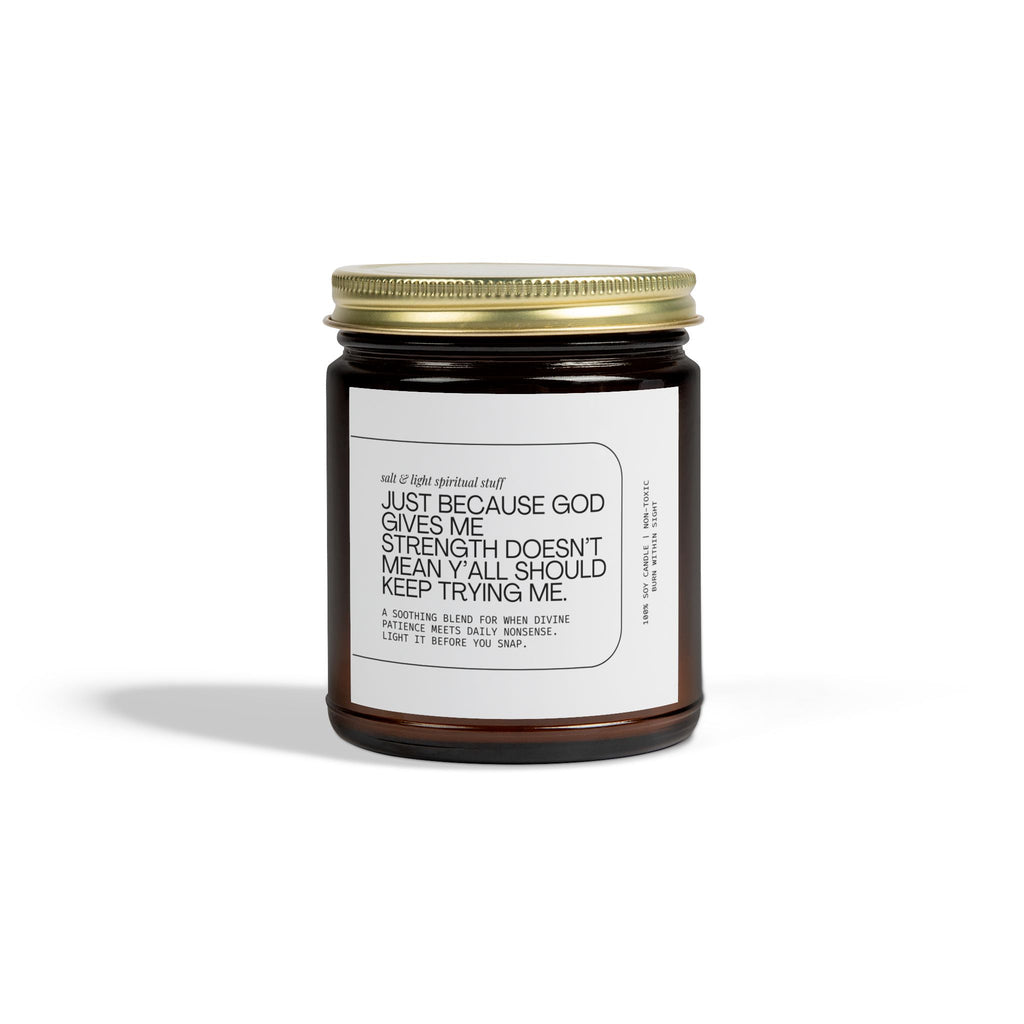 🕯️ Trying Me Candle, Scented Candles, Coconut Apricot Wax (4 oz, 9 oz), Christian Gifts, Funny Candles, Gifts for Her, Home Decor