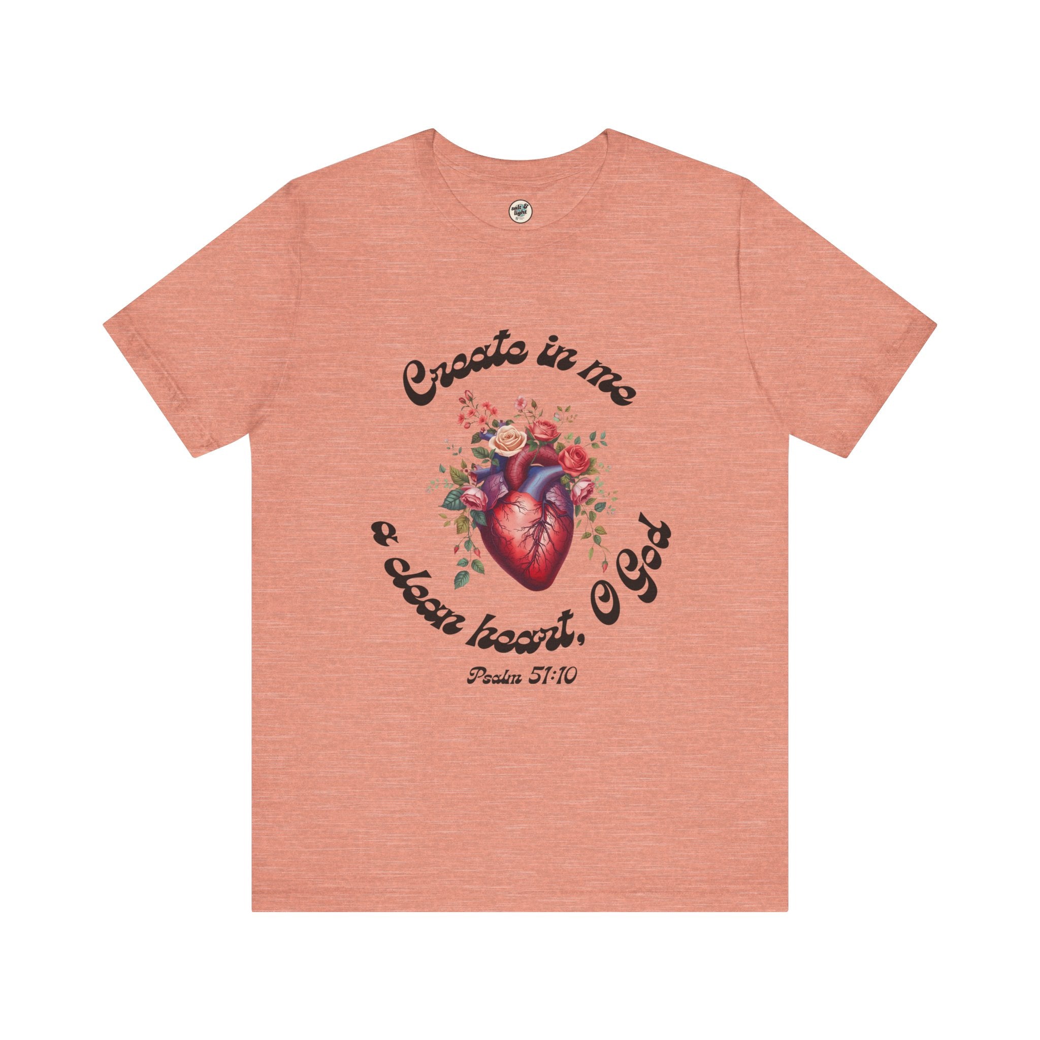Clean Heart Tee | Perfect for Gift, Casual Wear, Christian Clothing, Gifts for Ministry, Christmas Gifts, Birthday Gifts, Gifts for Her, Gifts for Friends