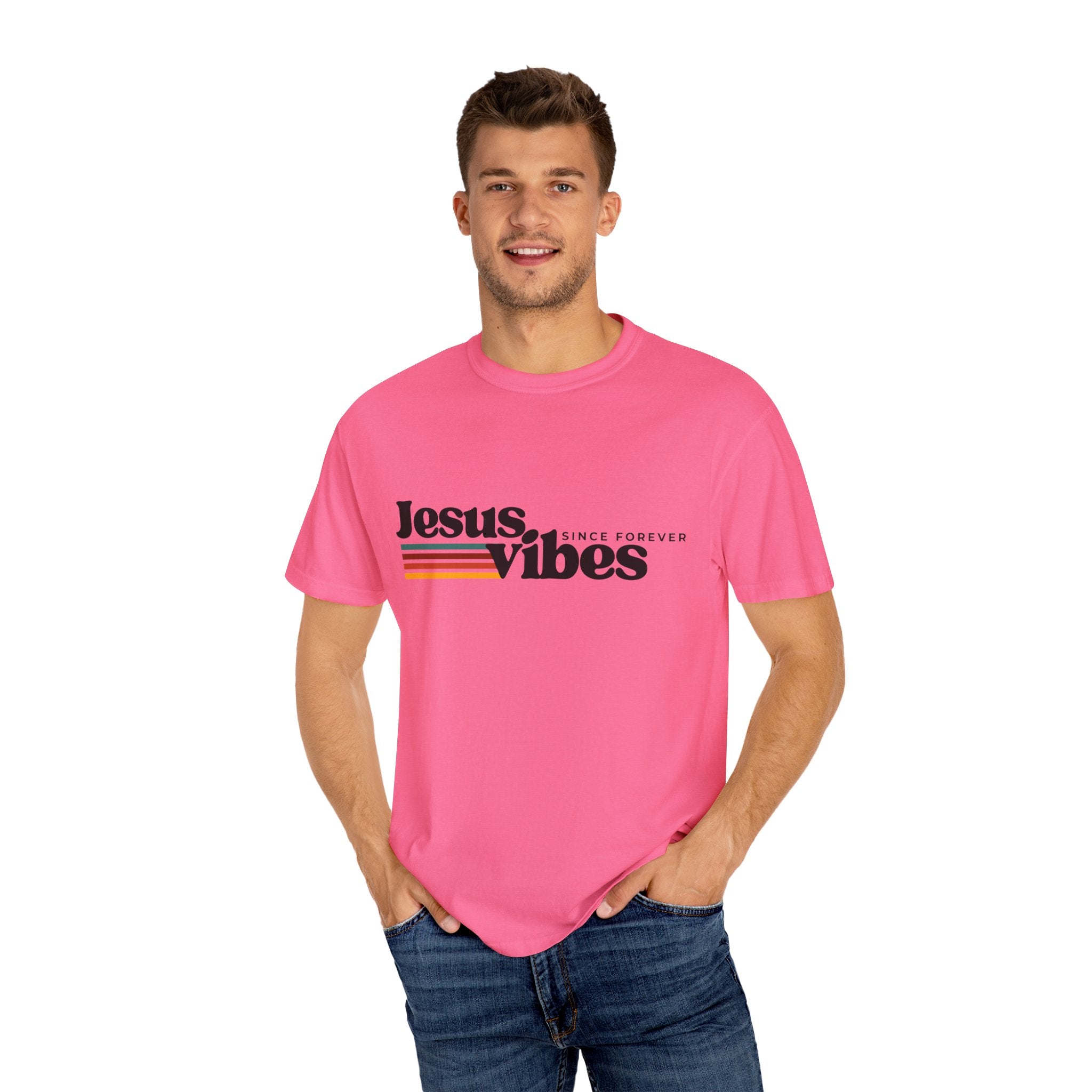 Jesus Vibes Unisex Garment-Dyed T-shirt, Christian Tshirts, Christian Merchandise, Gifts for Church, Gifts for Christmas, Gifts for Birthdays, Christian Apparel