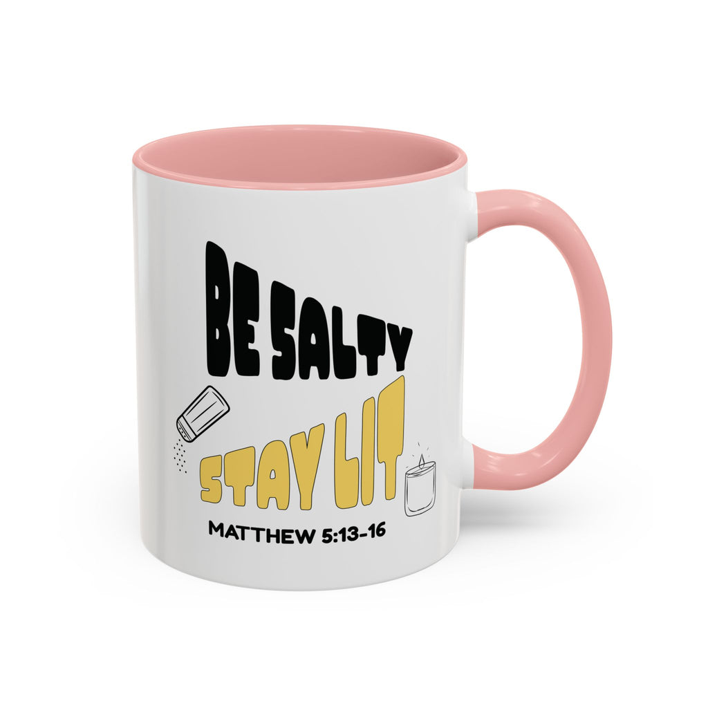 🔥 Be Salty Stay Lit Mug – Matthew 5:13–16 Edition – Retro Faith Edition, (11oz, 15oz) Christian Gifts, Christmas Gifts, Birthday Gifts, Gifts for Her, Gifts for Him, Gifts for Ministry, Retro Coffee Mugs