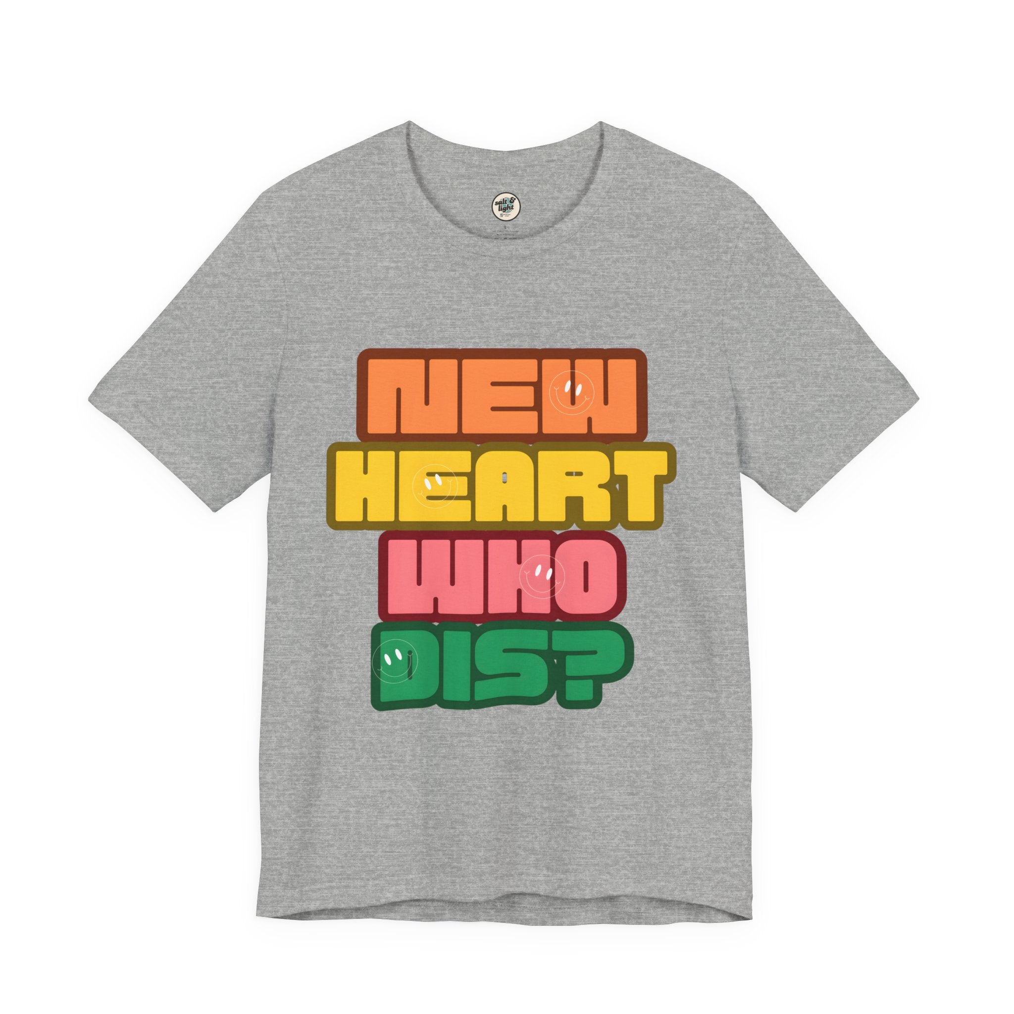 New Heart Tee, Perfect for Gift, Casual Wear, Christian Clothing, Gifts for Ministry, Christmas Gifts, Birthday Gifts, Gifts for Her, Gifts for Friends