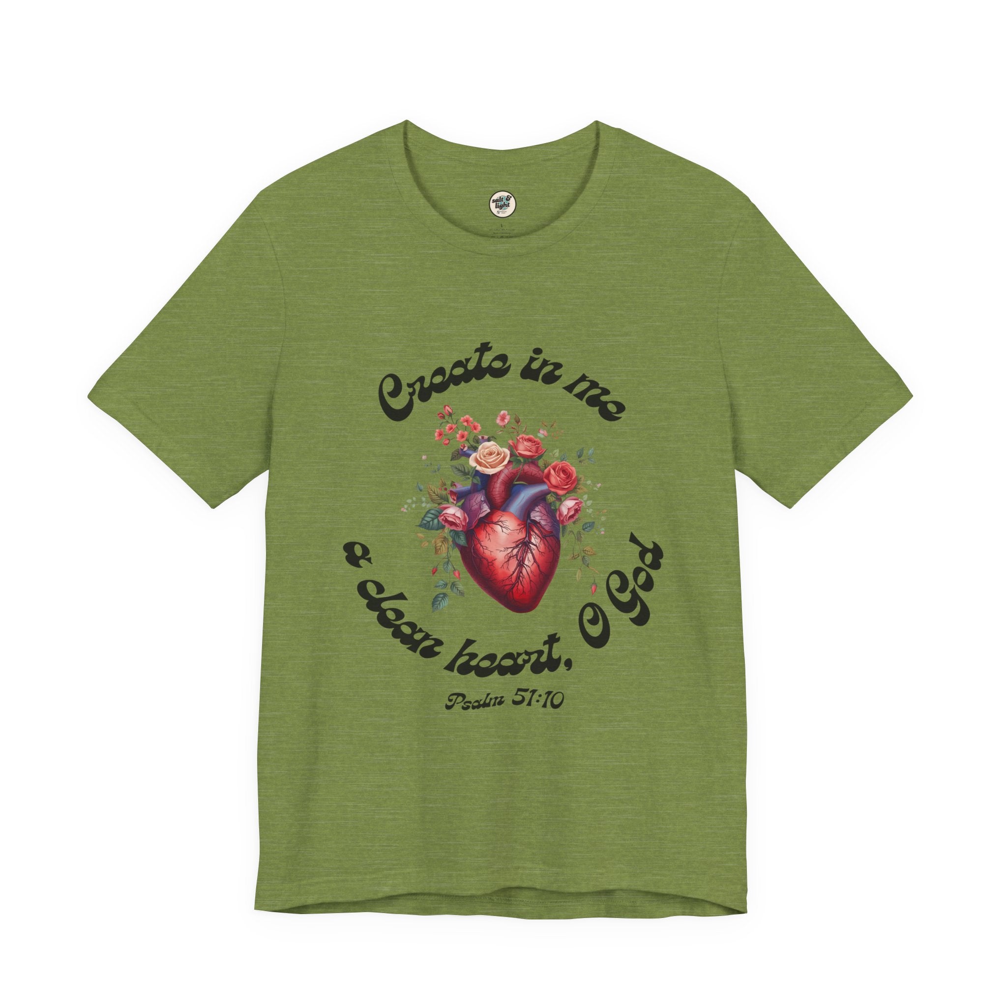 Clean Heart Tee | Perfect for Gift, Casual Wear, Christian Clothing, Gifts for Ministry, Christmas Gifts, Birthday Gifts, Gifts for Her, Gifts for Friends