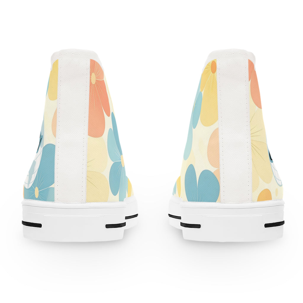 Women's High Top Sneakers — Flower Pattern 'Jesus' Design