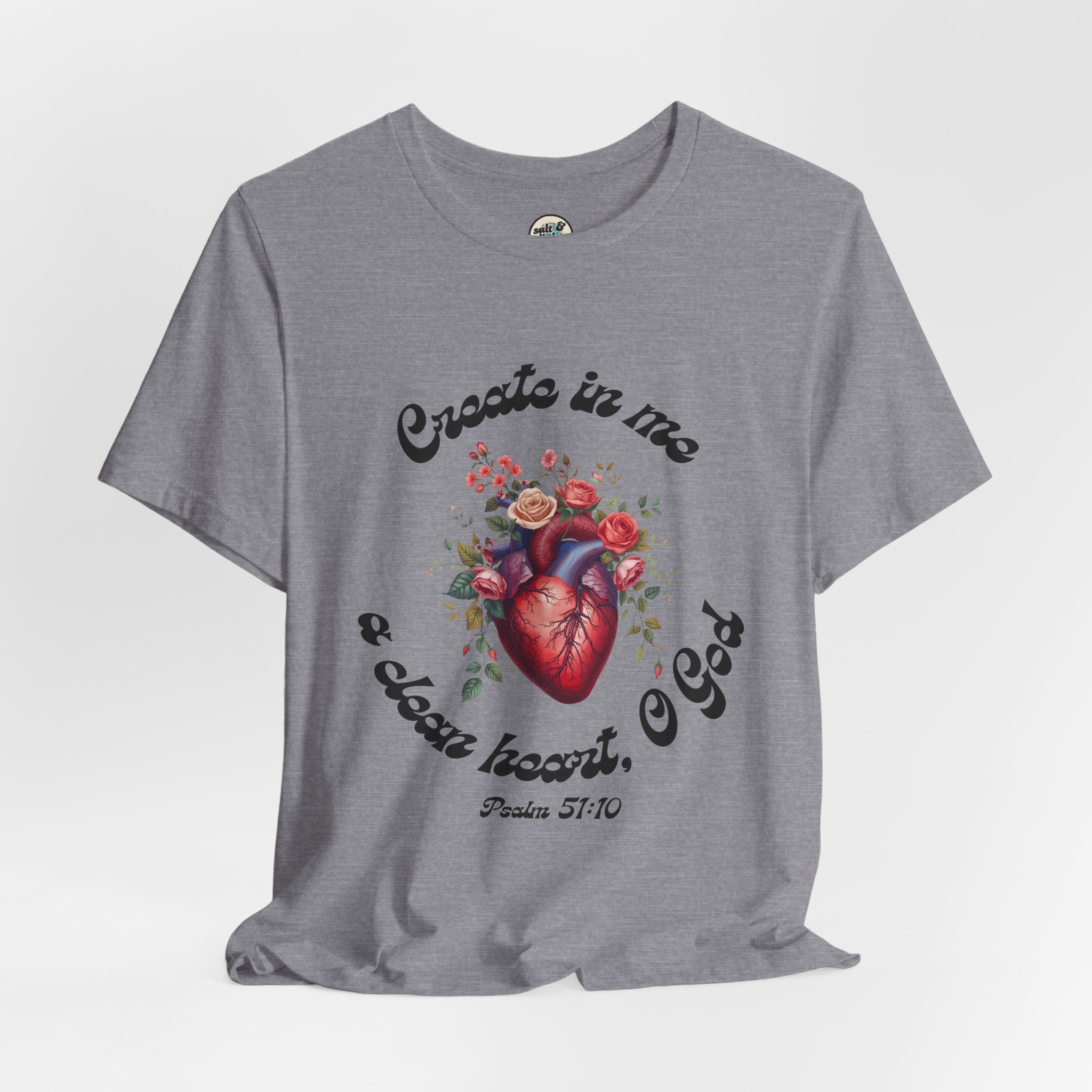 Clean Heart Tee | Perfect for Gift, Casual Wear, Christian Clothing, Gifts for Ministry, Christmas Gifts, Birthday Gifts, Gifts for Her, Gifts for Friends