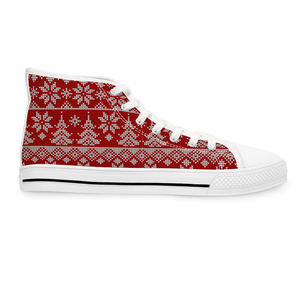 Women's High Top Sneakers — Jesus Is The Reason Ugly Sweater Design