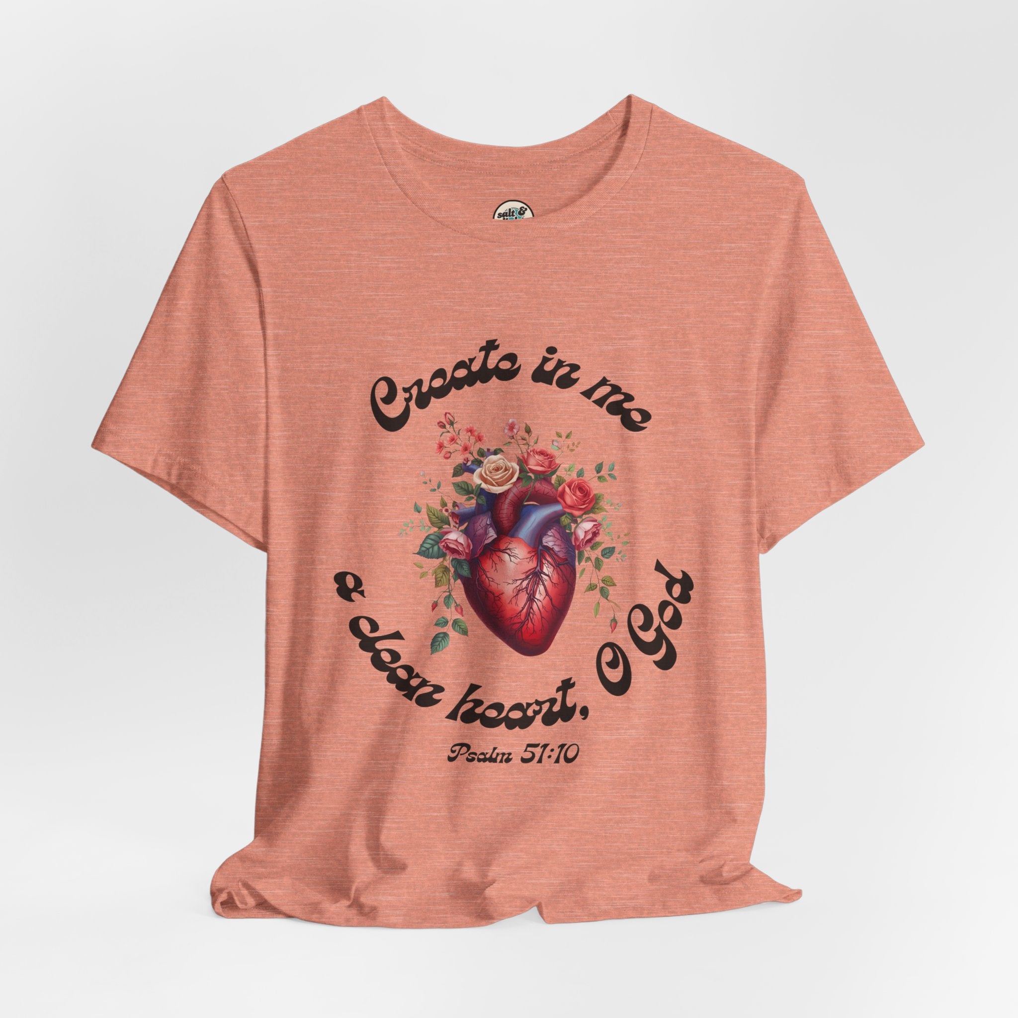 Clean Heart Tee | Perfect for Gift, Casual Wear, Christian Clothing, Gifts for Ministry, Christmas Gifts, Birthday Gifts, Gifts for Her, Gifts for Friends