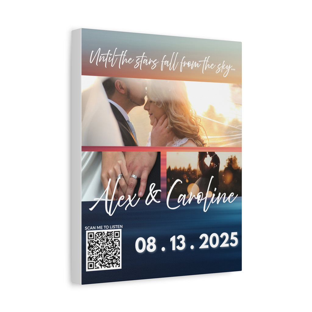 Ocean Wedding Photo Canvas Wall Art w/Personalized Spotify Song Link, Multiple Sizes, Friend Gift, Home Decor, Personalized Art, Modern Wall Decor, Gallery Style Print