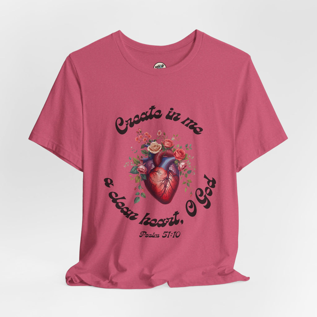 Clean Heart Tee | Perfect for Gift, Casual Wear, Christian Clothing, Gifts for Ministry, Christmas Gifts, Birthday Gifts, Gifts for Her, Gifts for Friends