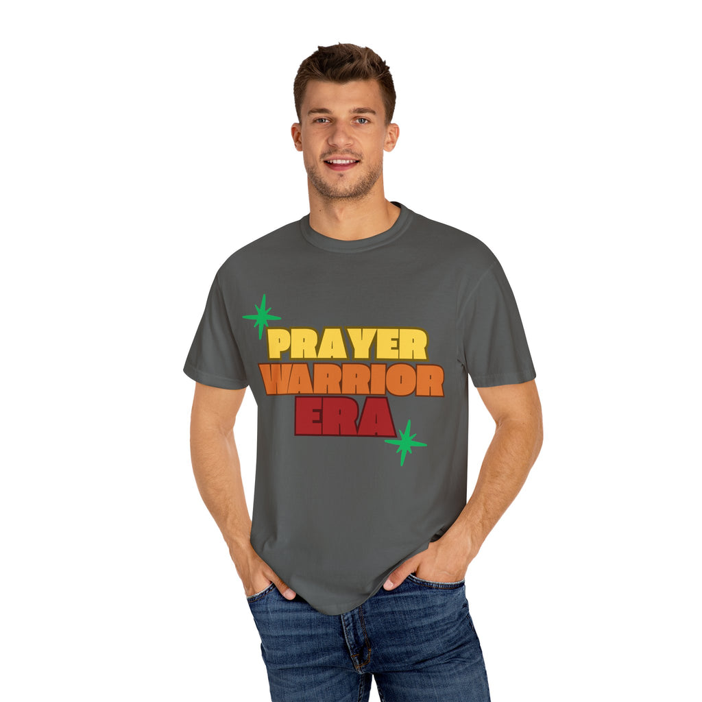 Prayer Warrior Unisex Garment-Dyed T-shirt, Christian Tshirts, Christian Merchandise, Gifts for Church, Gifts for Christmas, Gifts for Birthdays, Christian Apparel