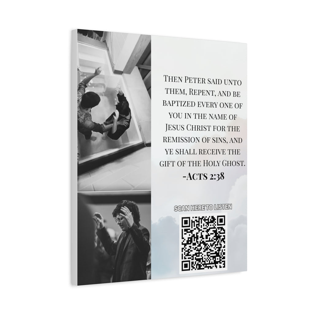 Baptism Holy Ghost Photo Canvas Wall Art w/Personalized Spotify Song Link, Multiple Sizes, Friend Gift, Home Decor, Personalized Art, Modern Wall Decor, Gallery Style Print