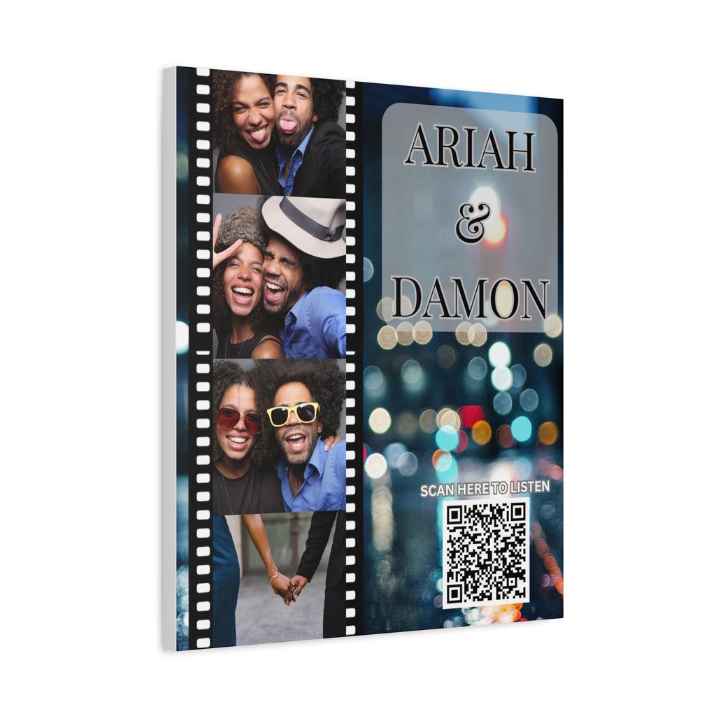 Couples City View Photo Canvas Wall Art w/Personalized Spotify Song Link, Multiple Sizes, Friend Gift, Home Decor, Personalized Art, Modern Wall Decor, Gallery Style Print