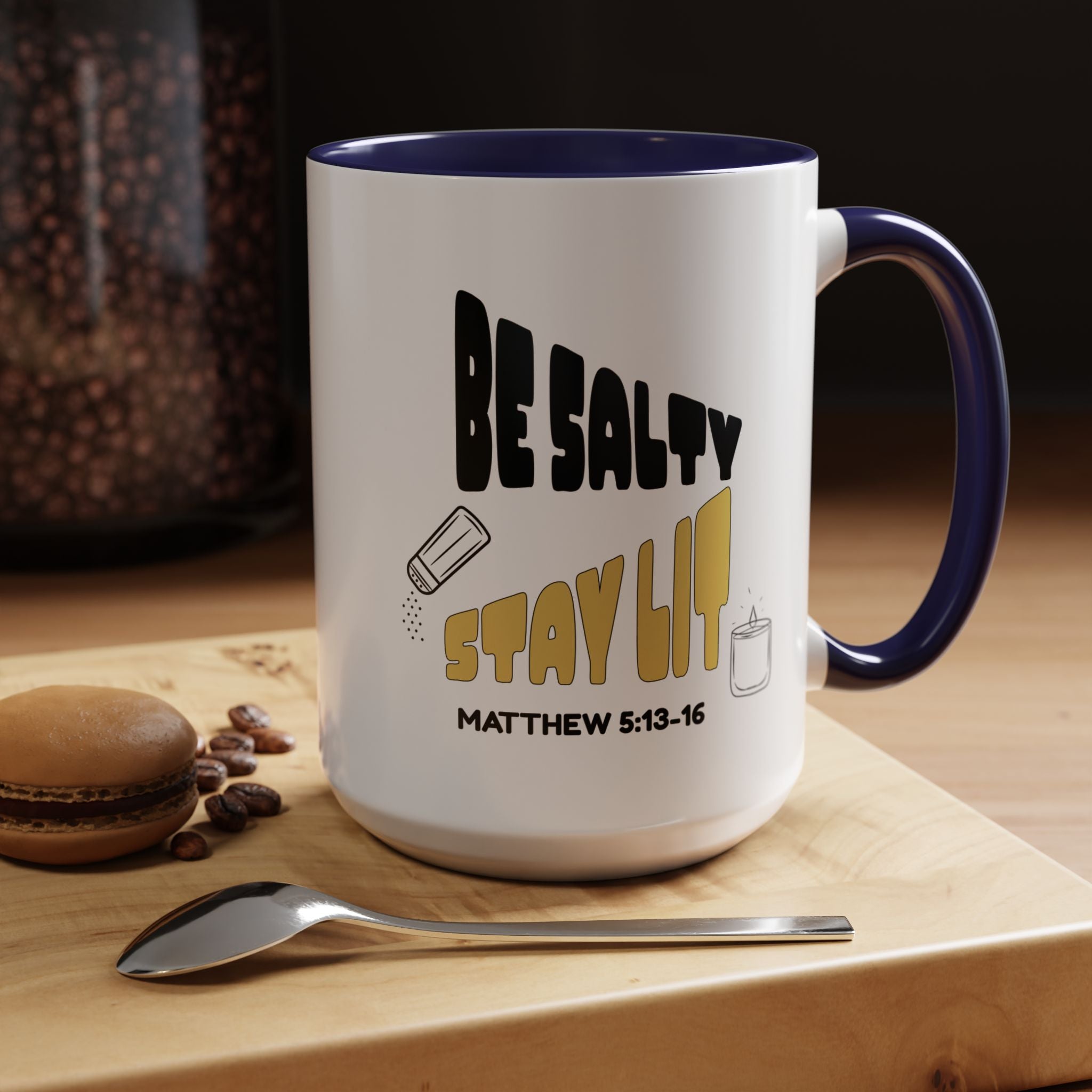 🔥 Be Salty Stay Lit Mug – Matthew 5:13–16 Edition – Retro Faith Edition, (11oz, 15oz) Christian Gifts, Christmas Gifts, Birthday Gifts, Gifts for Her, Gifts for Him, Gifts for Ministry, Retro Coffee Mugs