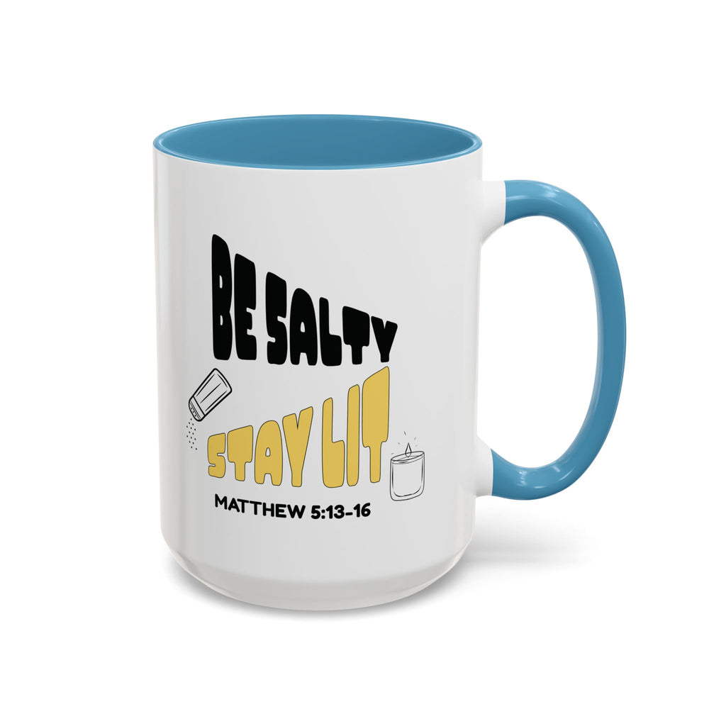 🔥 Be Salty Stay Lit Mug – Matthew 5:13–16 Edition – Retro Faith Edition, (11oz, 15oz) Christian Gifts, Christmas Gifts, Birthday Gifts, Gifts for Her, Gifts for Him, Gifts for Ministry, Retro Coffee Mugs