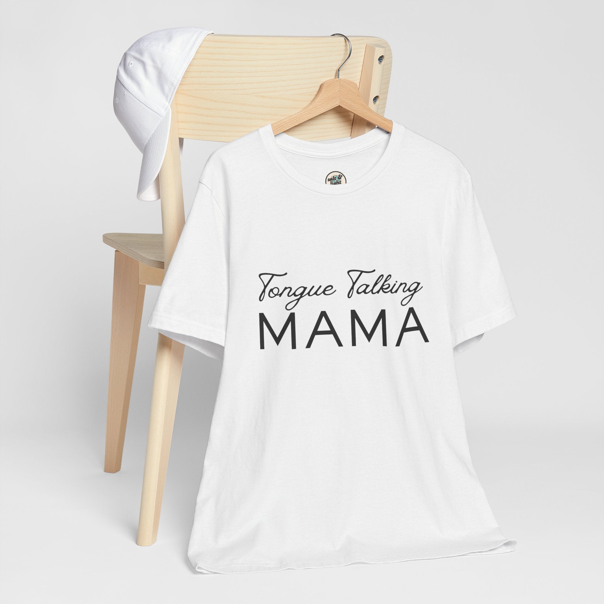 Tongue Talking Mama Tee - Light Colors, Perfect for Gift, Casual Wear, Christian Clothing, Gifts for Ministry, Christmas Gifts, Birthday Gifts, Gifts for Her, Gifts for Friends