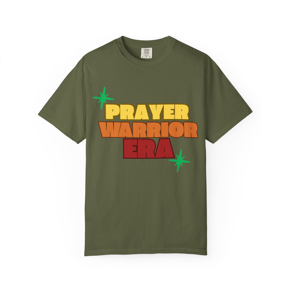Prayer Warrior Unisex Garment-Dyed T-shirt, Christian Tshirts, Christian Merchandise, Gifts for Church, Gifts for Christmas, Gifts for Birthdays, Christian Apparel