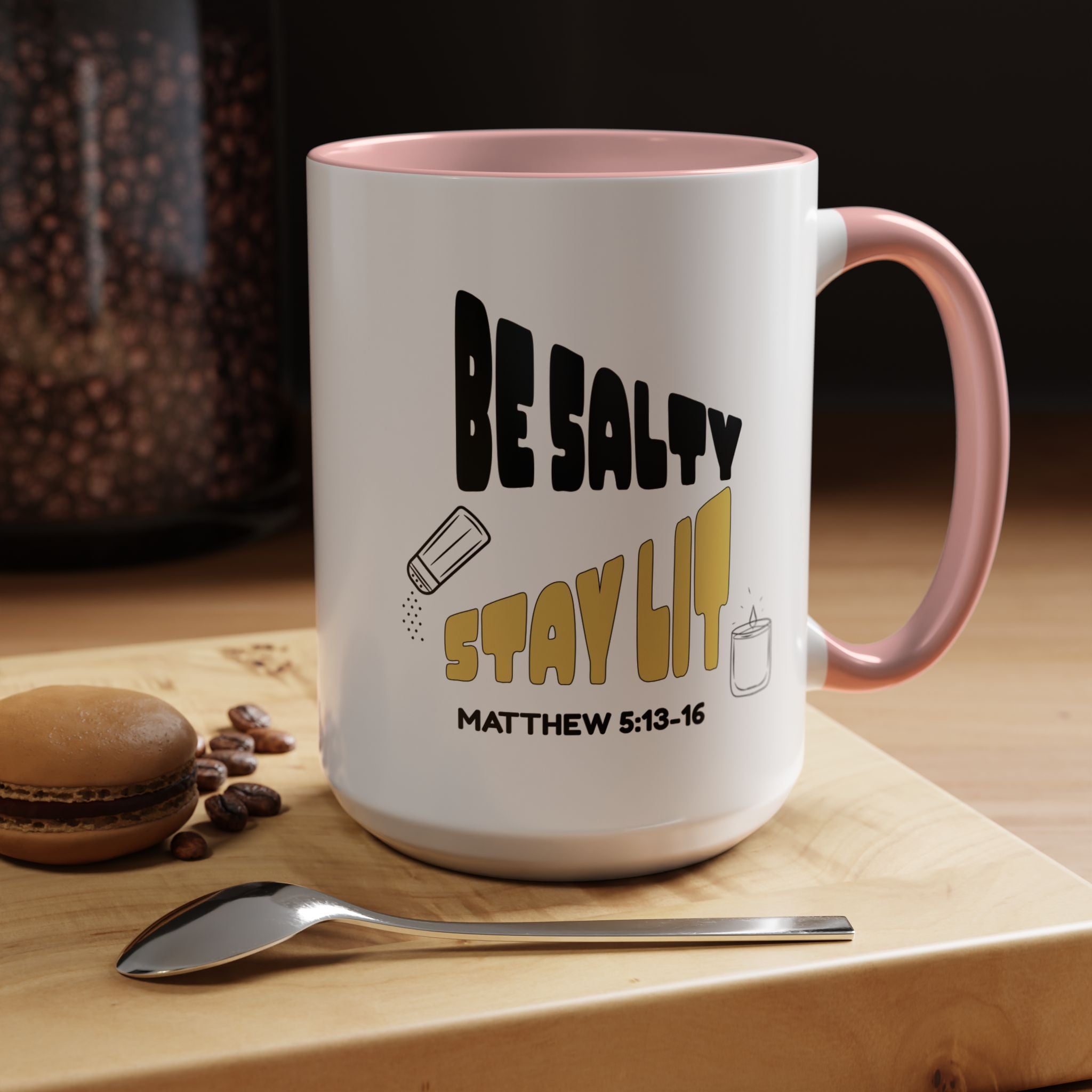 🔥 Be Salty Stay Lit Mug – Matthew 5:13–16 Edition – Retro Faith Edition, (11oz, 15oz) Christian Gifts, Christmas Gifts, Birthday Gifts, Gifts for Her, Gifts for Him, Gifts for Ministry, Retro Coffee Mugs